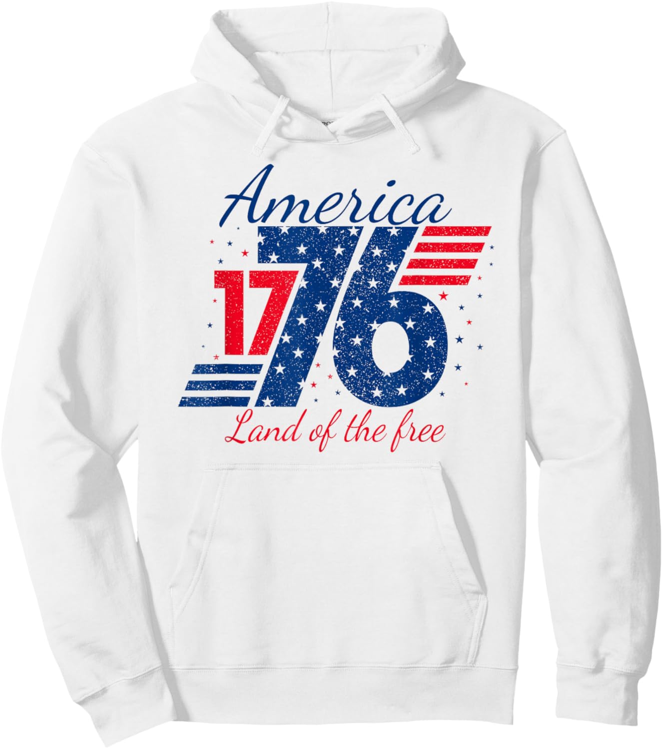 Retro America 1776 Land of The Free Patriotic 4th of July Hoodie - Hoodie | White