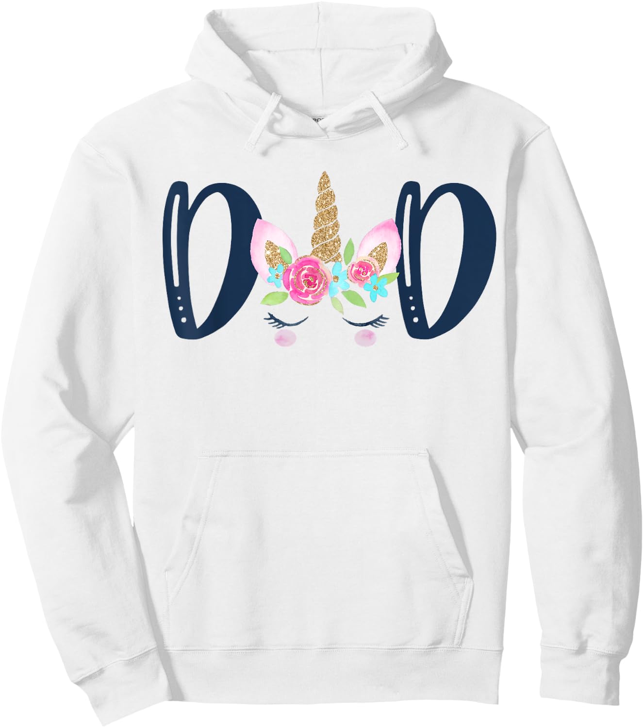 Unicorn Dad Birthday Shirt Matching Family Party Hoodie - Hoodie | White