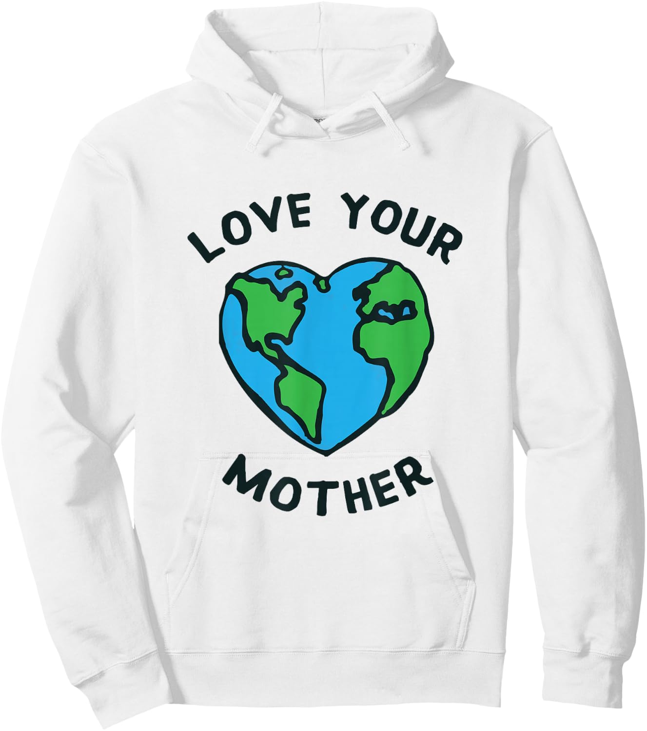 Love Your Mother Earth Heart Shirt Hoodie - Hoodie | White