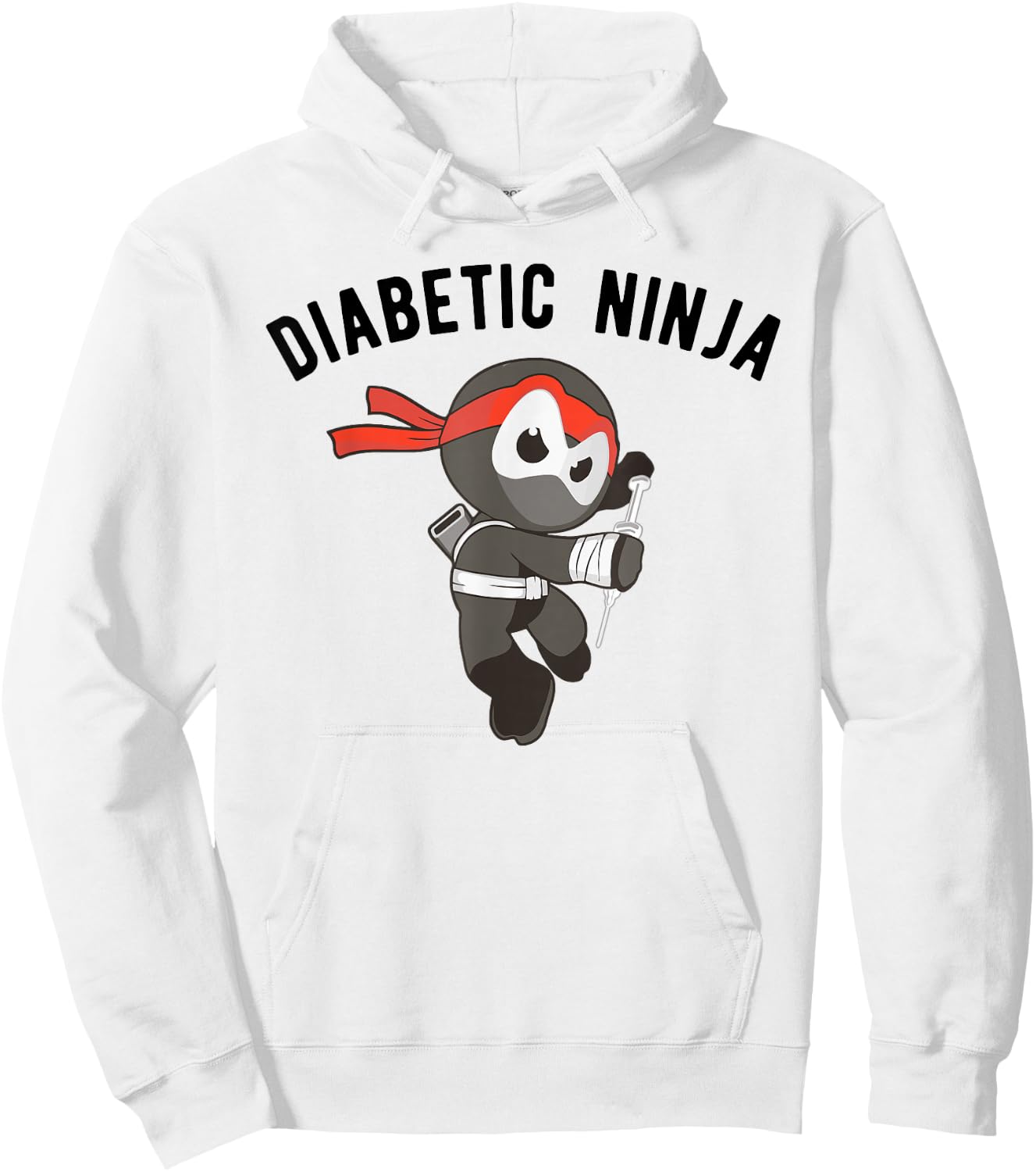 Diabetic Ninja , Type 1 Diabetes Apparel Hoodie - Hoodie | White