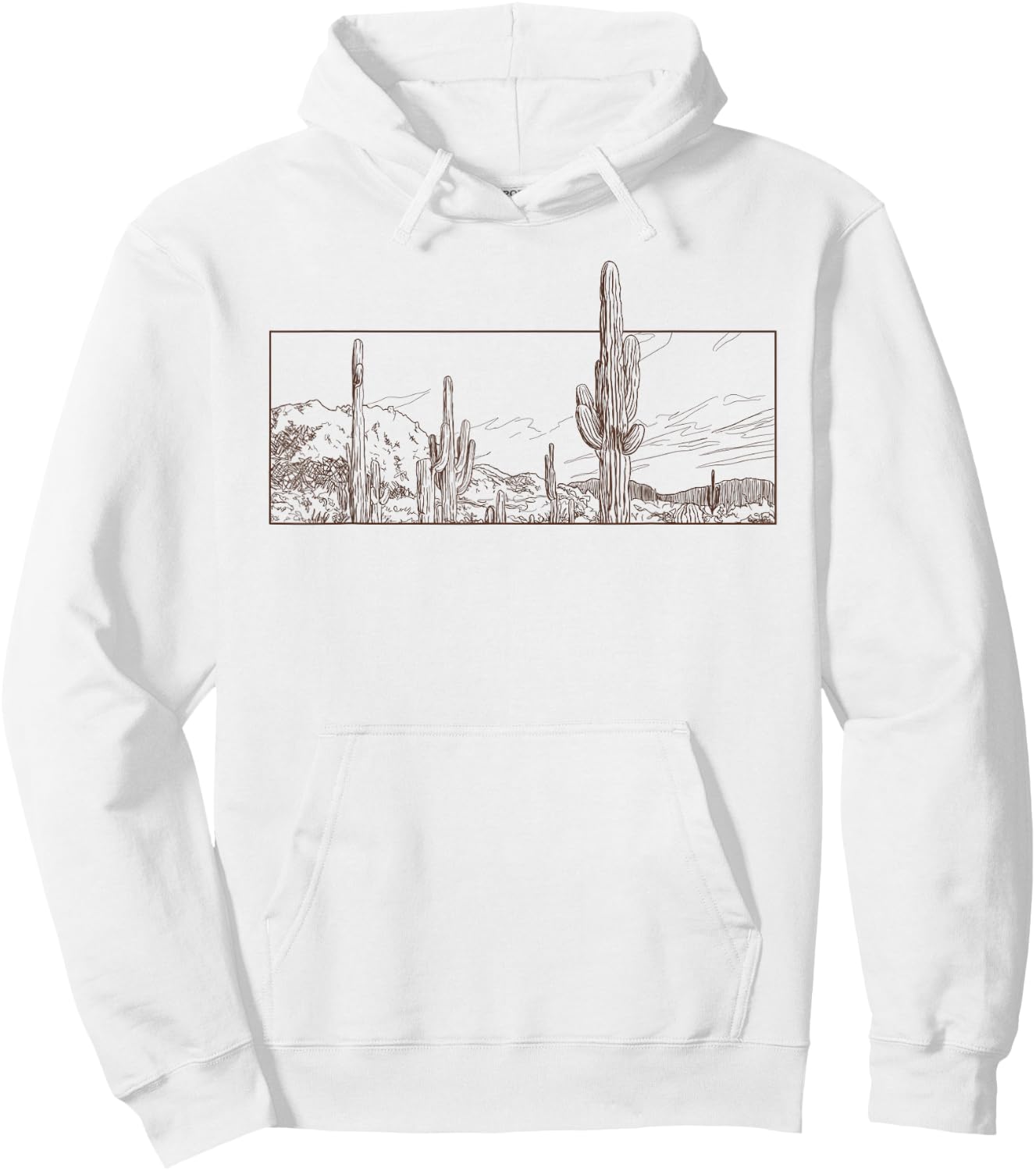Desert Cactus scene shirt Hoodie - Hoodie | White