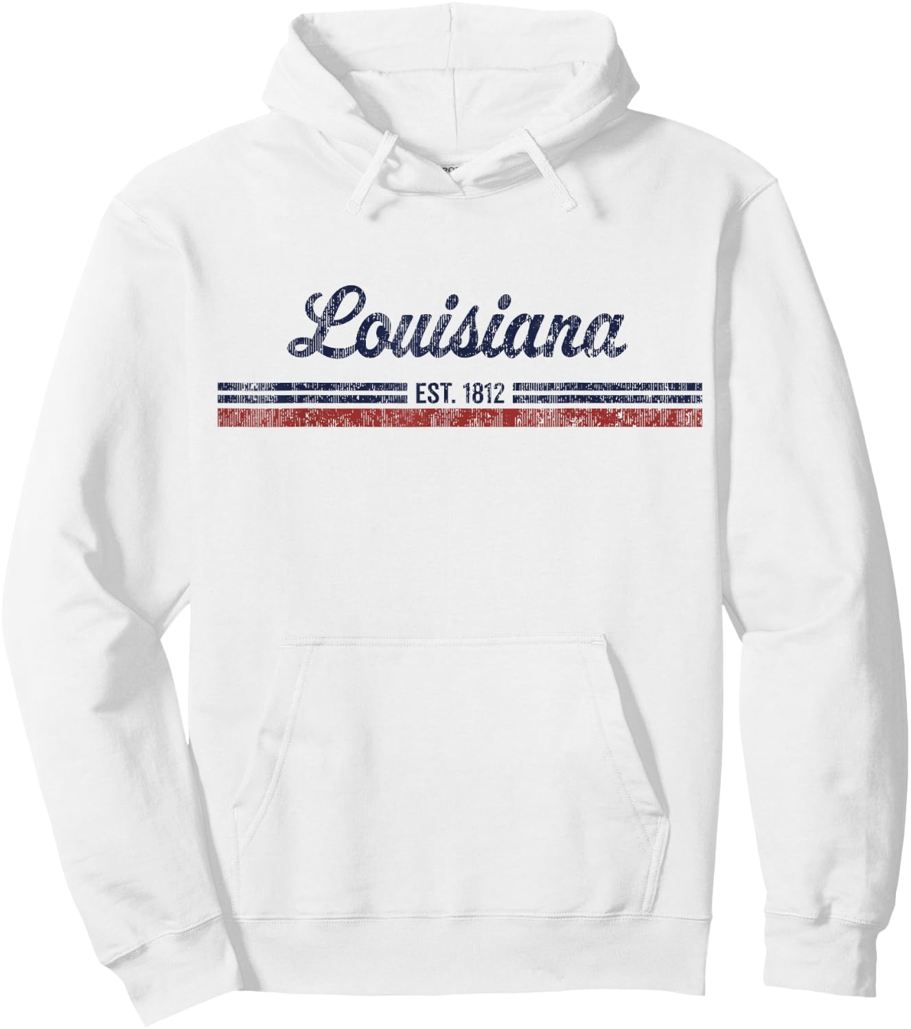 Louisiana Vintage American Flag Retro Design Hoodie - Hoodie | White