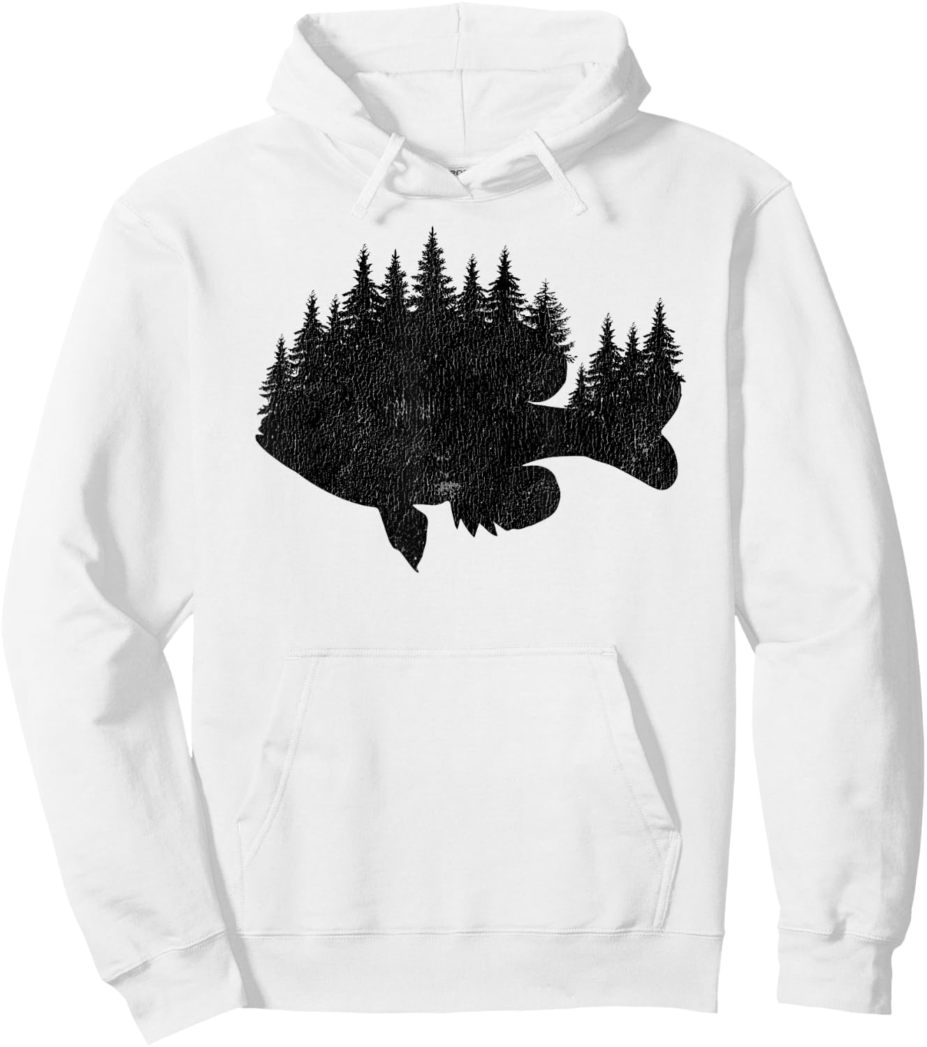 Bluegill Fishing Forest Treeline - Panfish Fisherman Hoodie - Hoodie | White