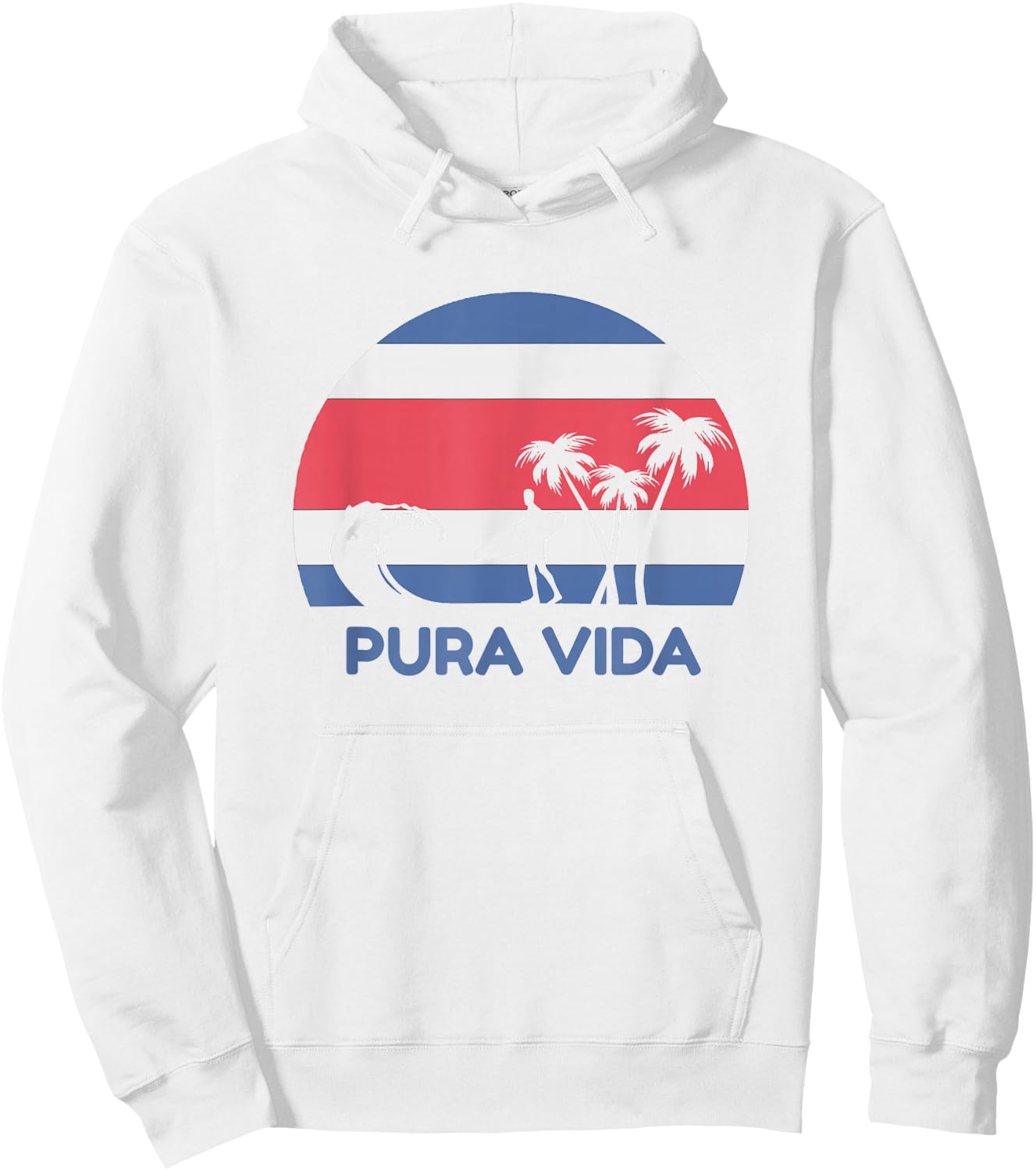 Pura Vida Costa Rica Surf Beach Hoodie - Hoodie | White