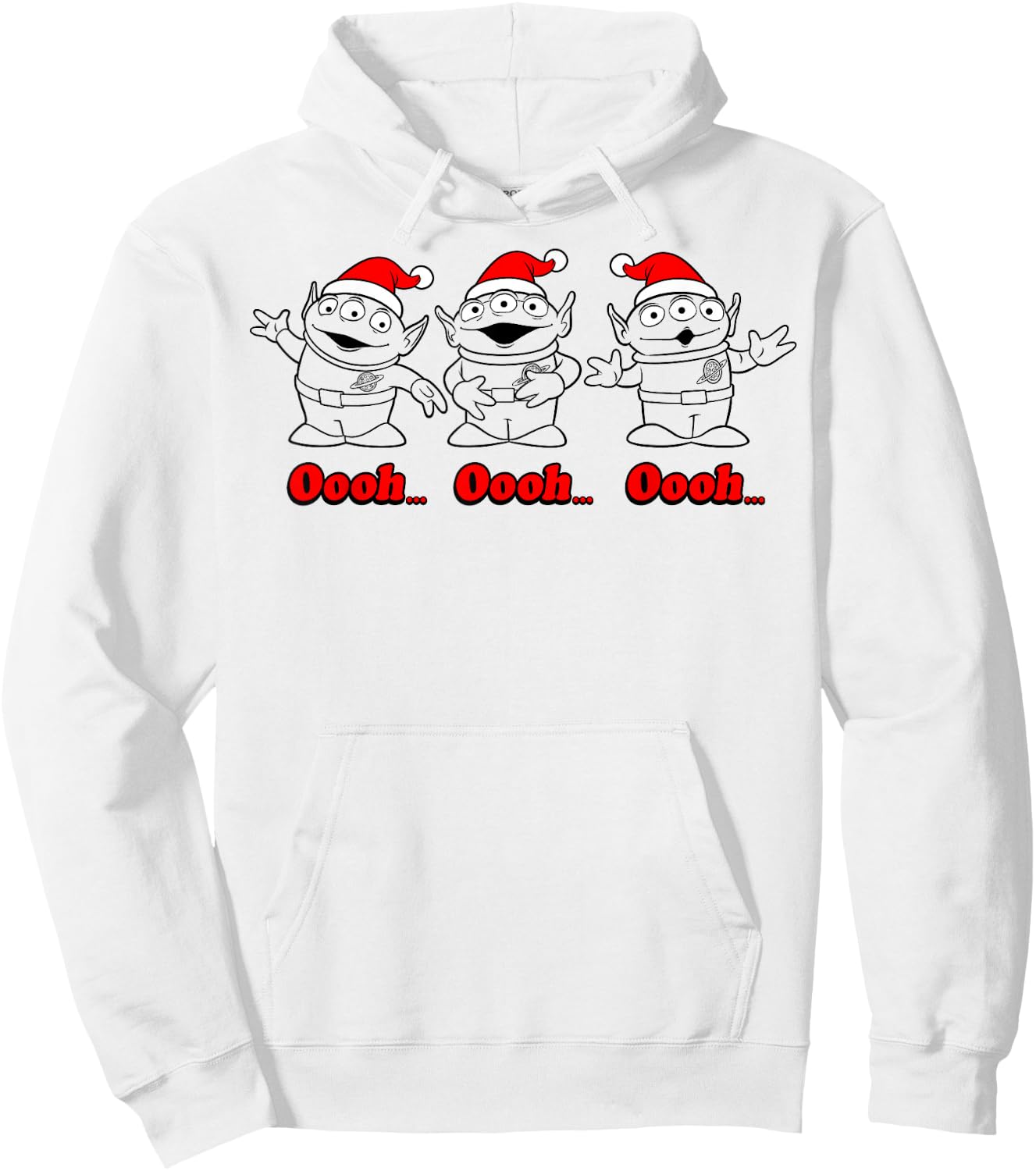 Disney Pixar Toy Story Christmas Aliens Santa Line Art Trio Hoodie - Hoodie | White