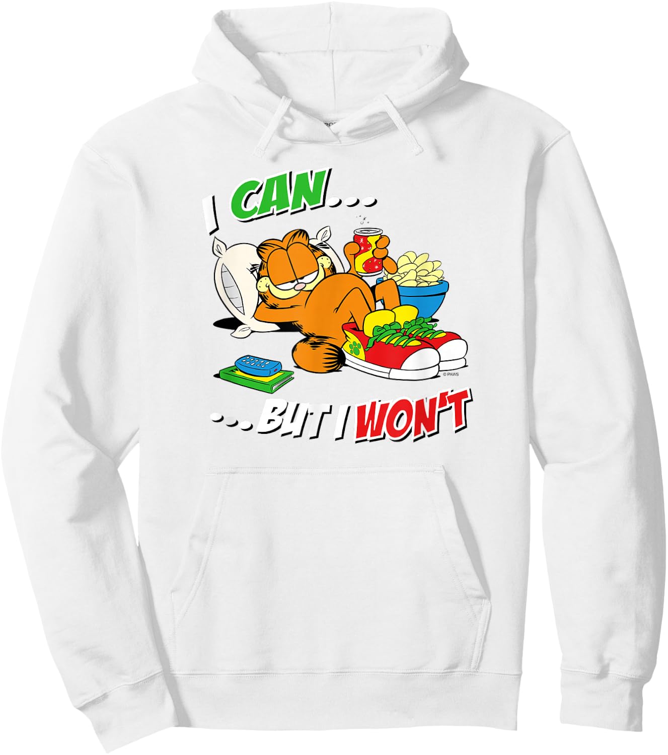 Garfield I Can But I Won't Hoodie - Hoodie | White