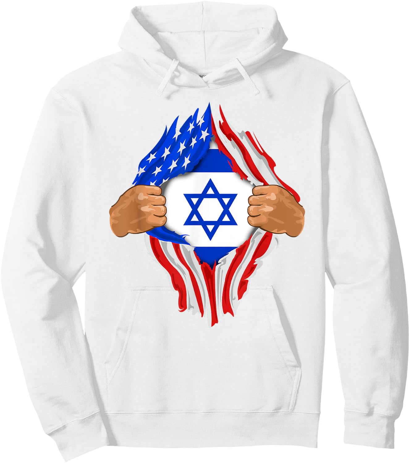 Israeli Blood Inside Me | Israel Flag Gift Hoodie - Hoodie | White