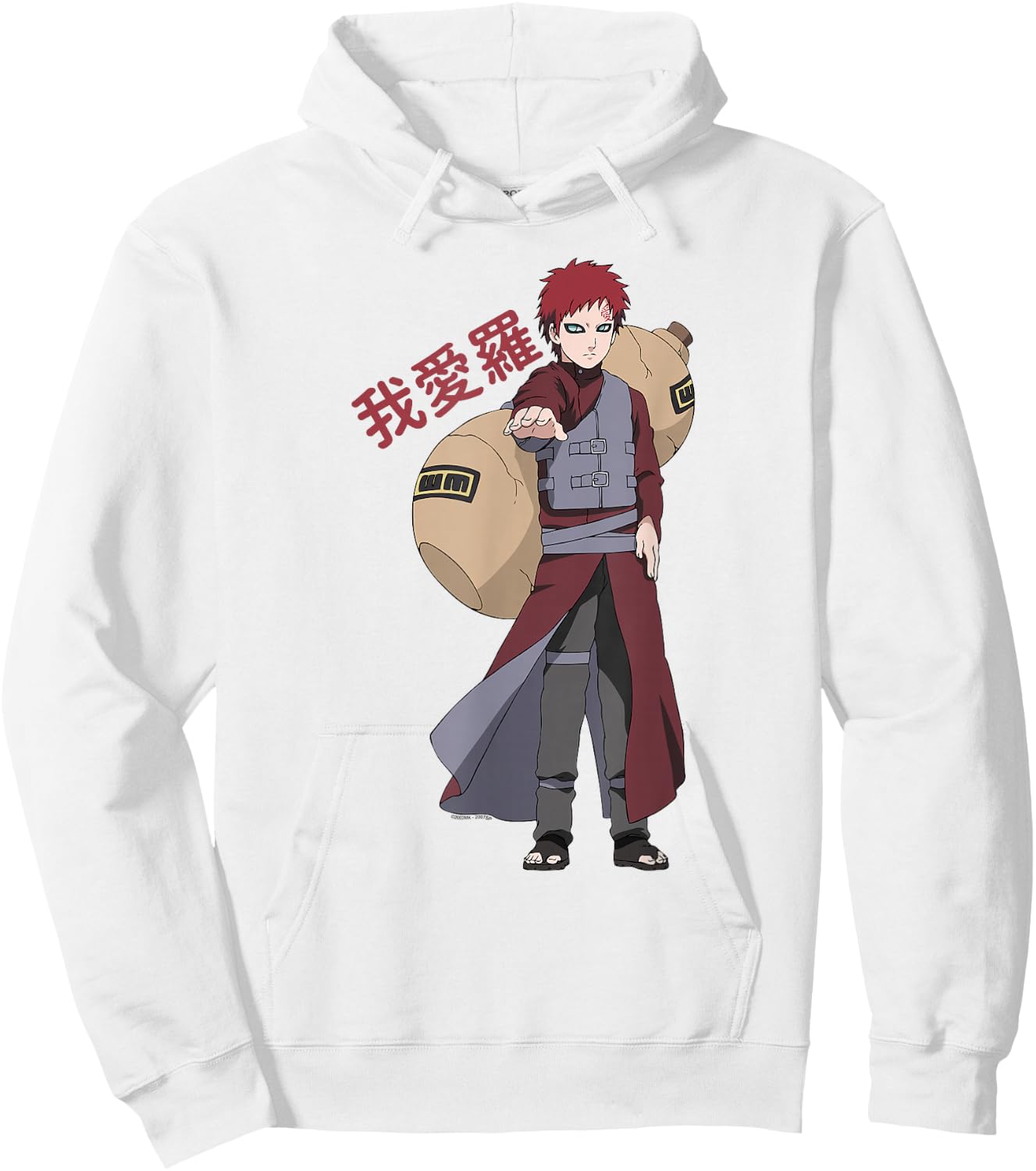 Naruto Shippuden Gaara Shinobi of Sunagakure Anime Hoodie - Hoodie | White
