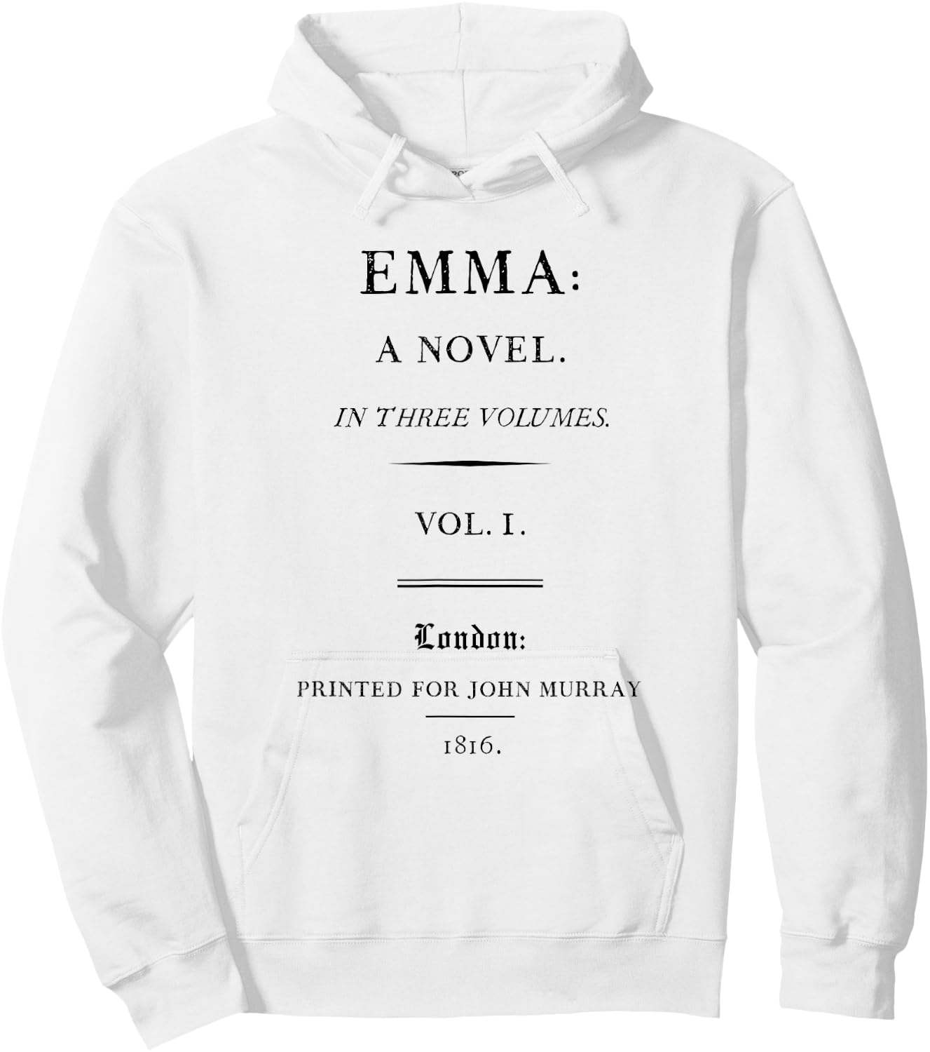 Emma by Jane Austen Title Page Literary Book Shirt Hoodie - Hoodie | White