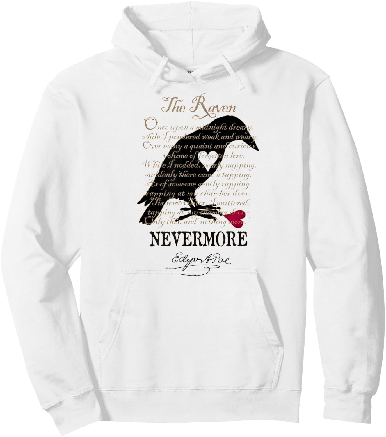 Edgar Allan Poe T Shirt Gothic Tales of Poe Gif for Readers Hoodie - Hoodie | White