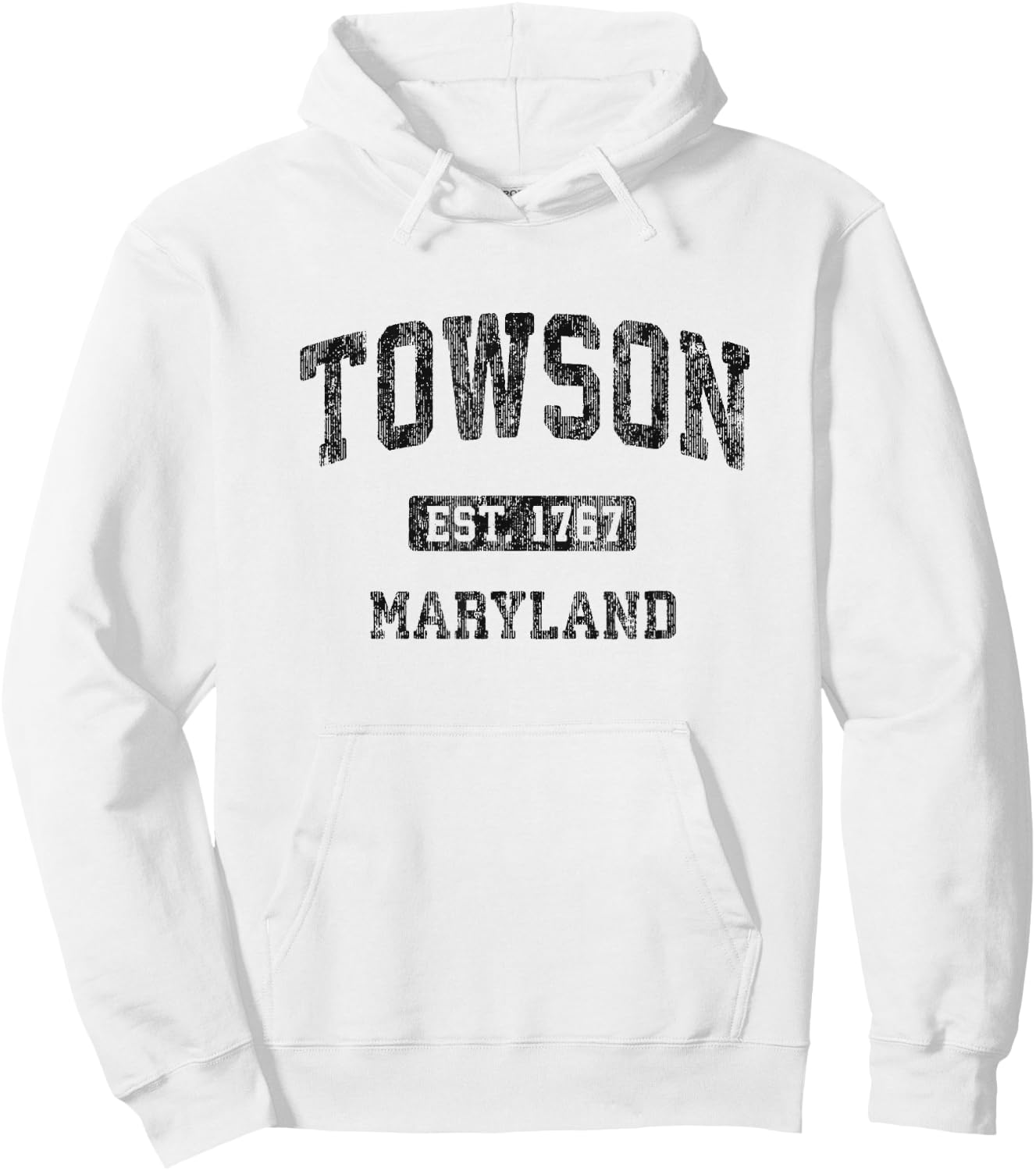 Towson Maryland MD Vintage Athletic Sports Design Hoodie - Hoodie | White