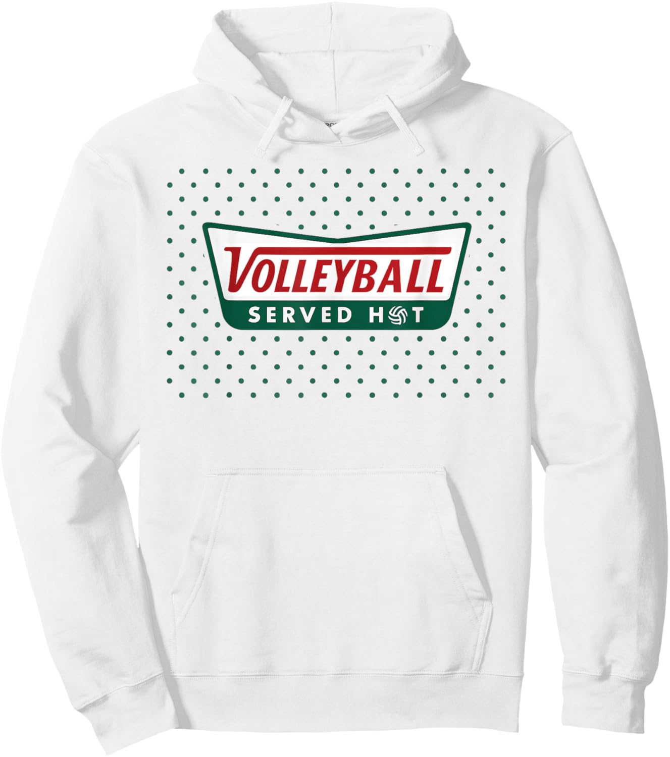 Volleyball Served Hot for Teen Girls Funny Retro Logo Hoodie - Hoodie | White