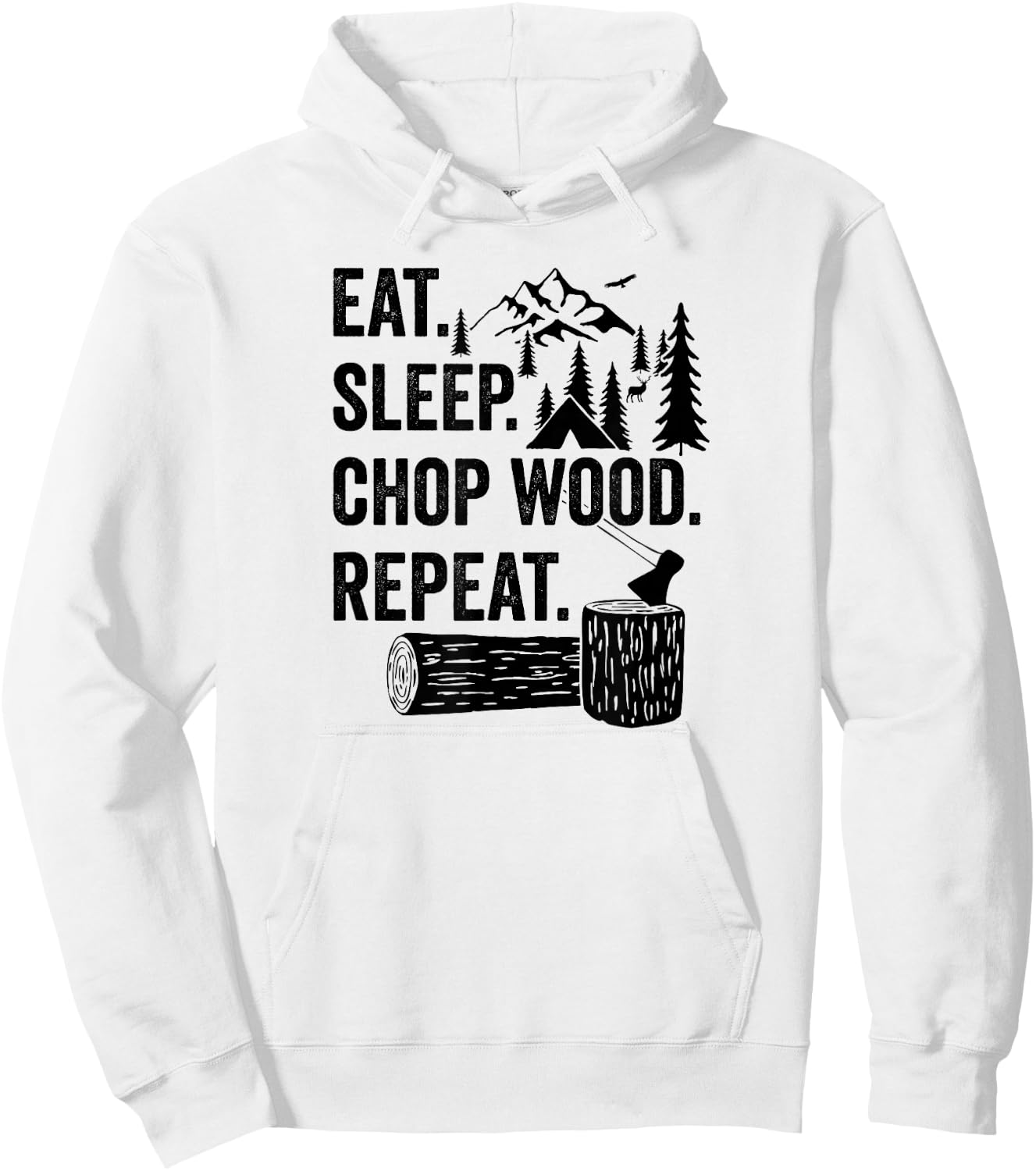 Chopping Wood Lumberjack Shirt for Arborist Tree Surgeon Hoodie - Hoodie | White