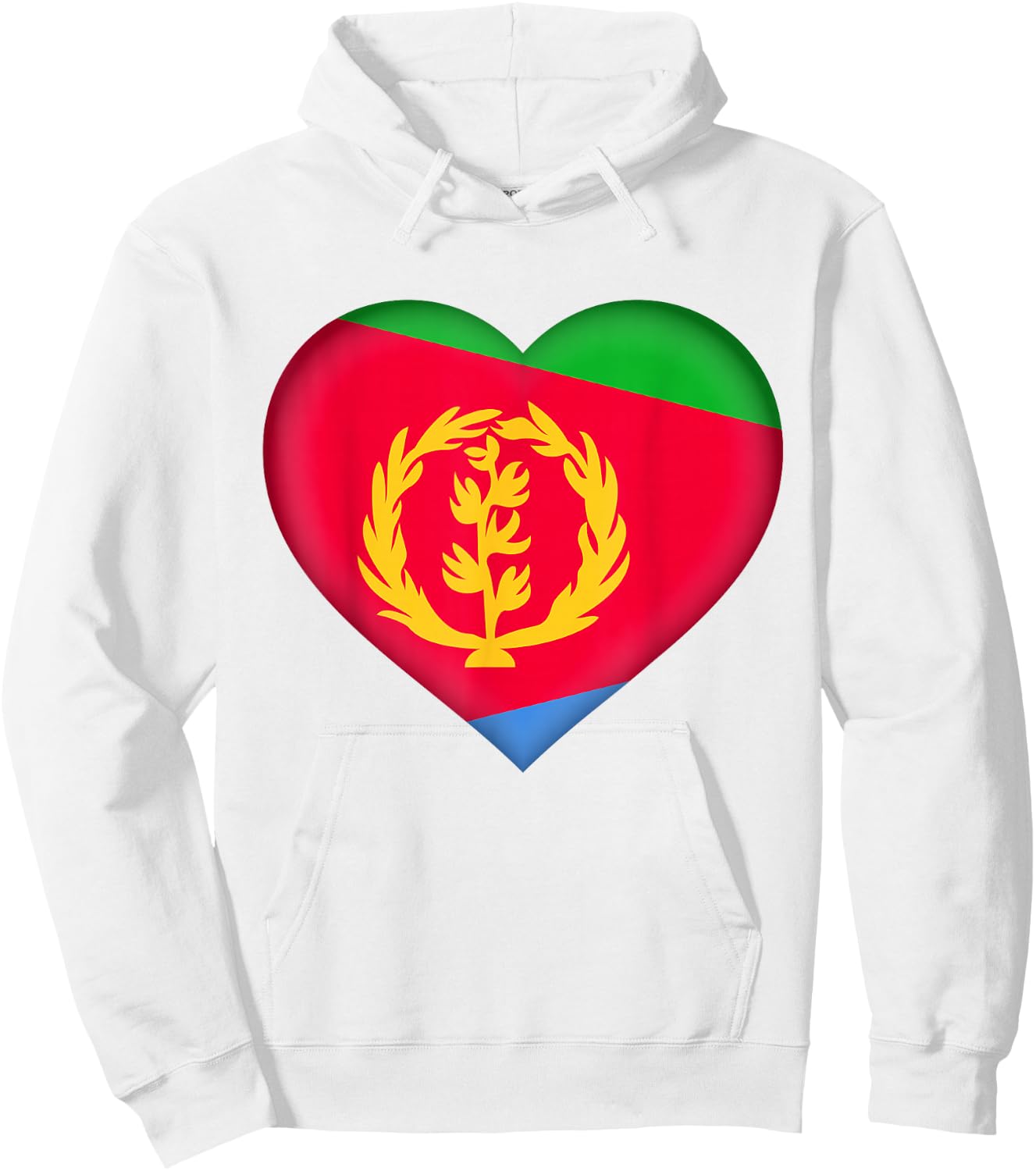 I Love Eritrea | Eritrean Flag Heart Outfit Hoodie - Hoodie | White
