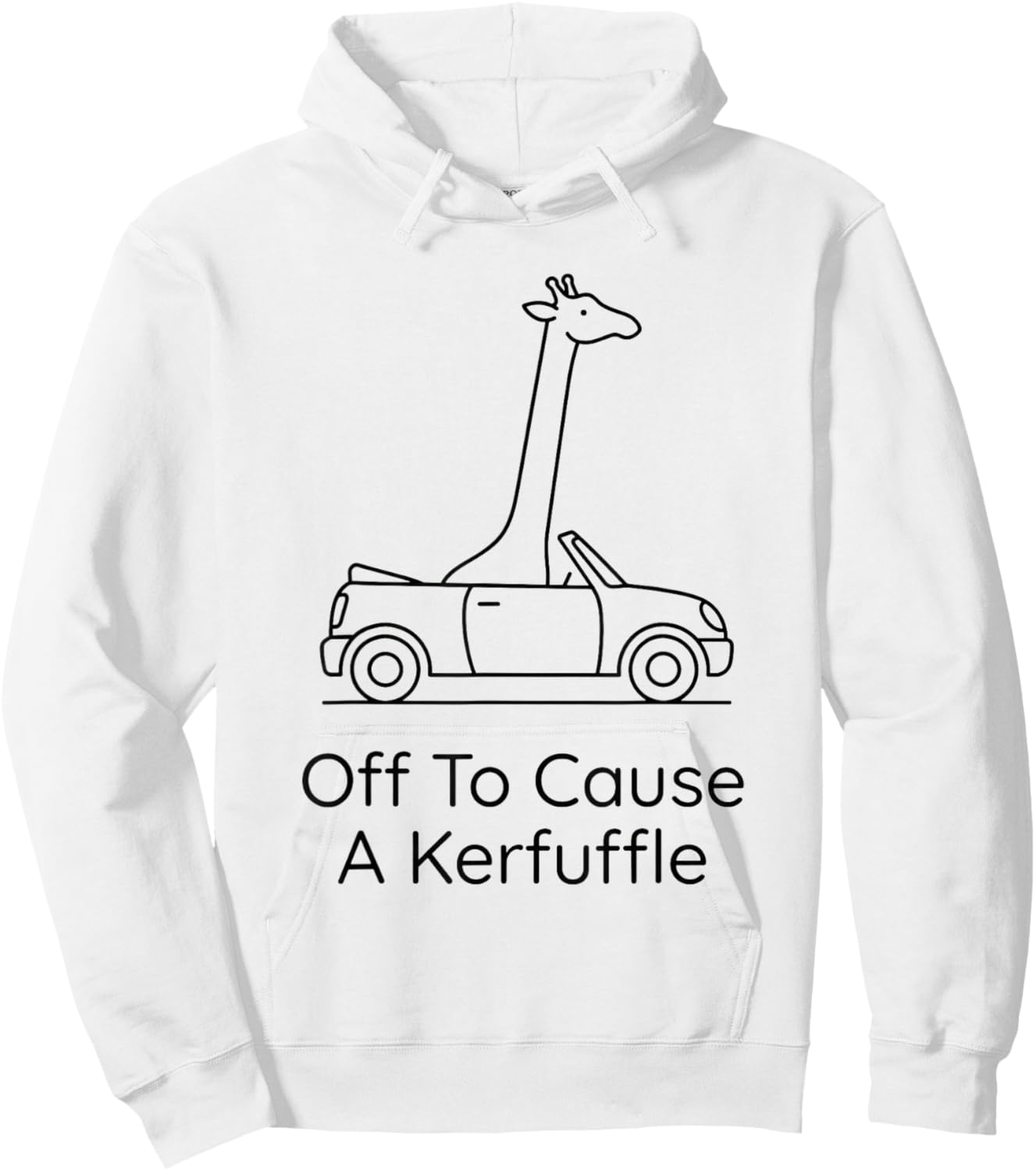 Off to Cause A Kerfuffle Giraffe Minimalist Hoodie - Hoodie | White