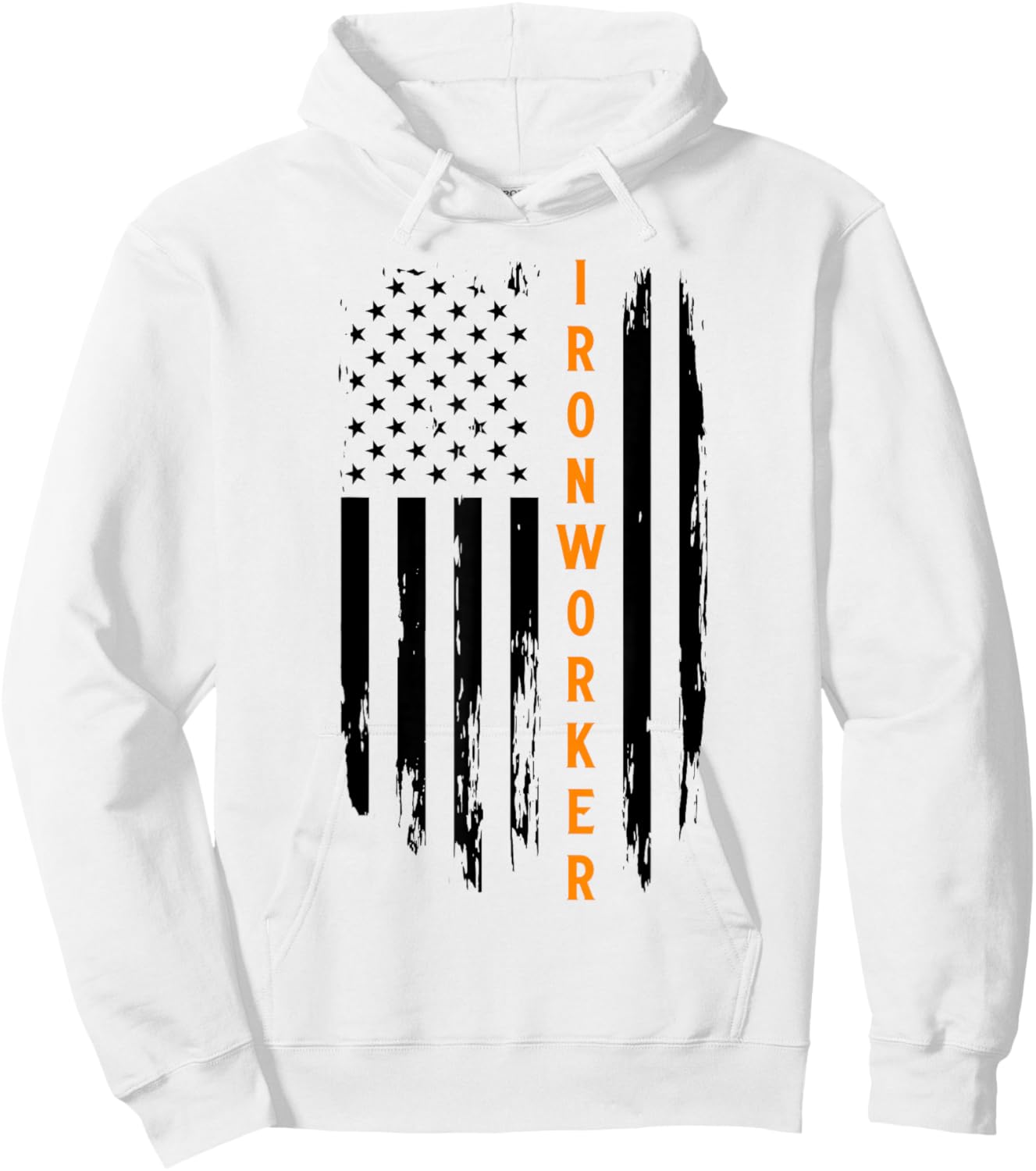 Blacksmith Ironworker USA Flag Erector Ironworking Hoodie - Hoodie | White