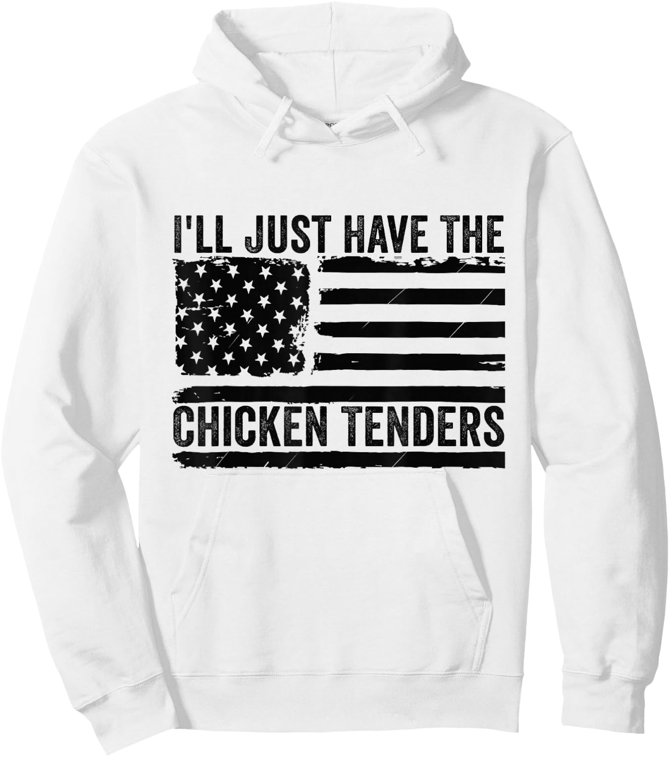 I'll Just Have The Chicken Tenders Apparel -Adults, -Kids Chicken Lovers Grey Small Modern Classic Short Sleeve Hoodie - Hoodie | White