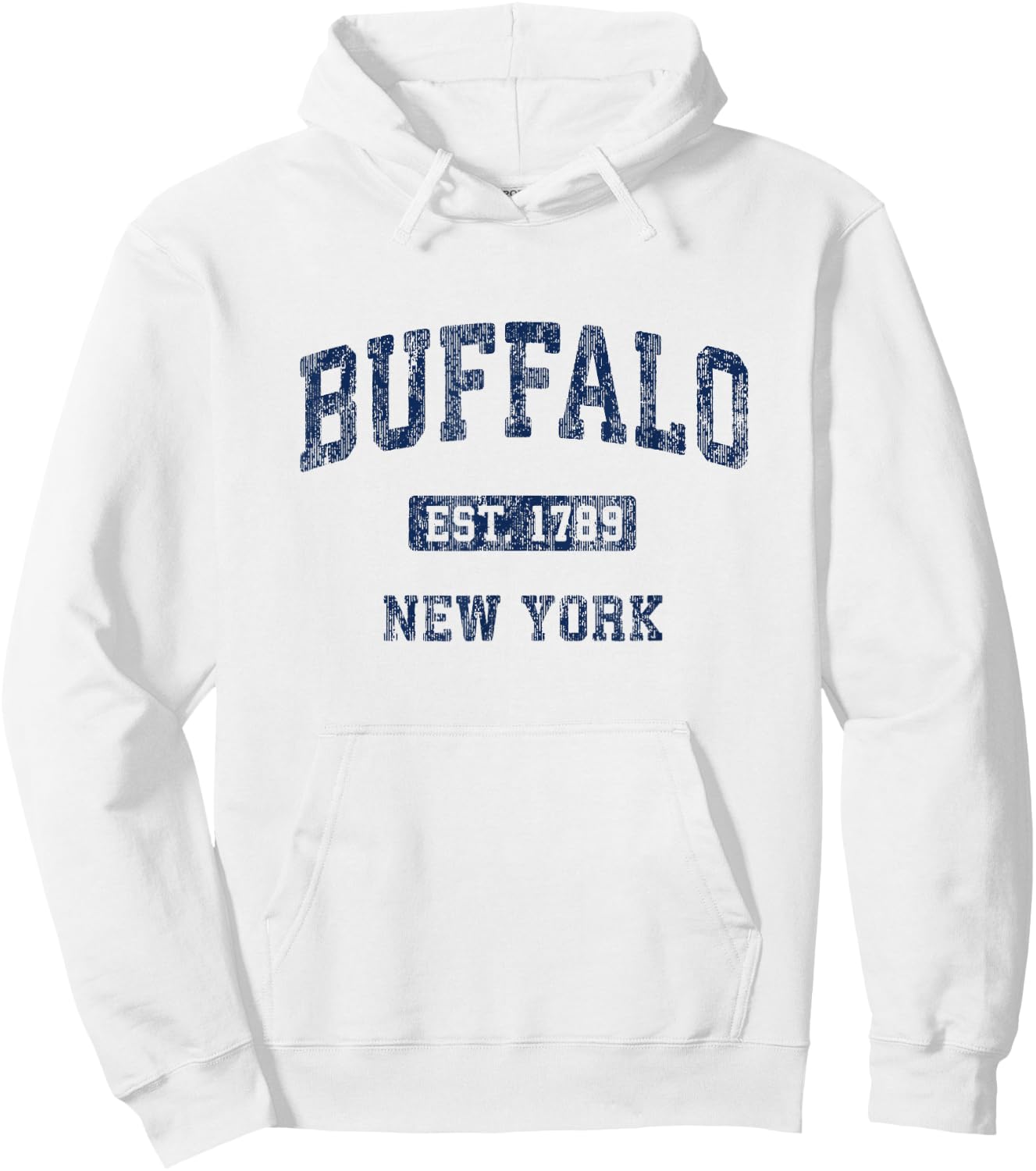 Buffalo New York NY Vintage Athletic Sports Design Hoodie - Hoodie | White