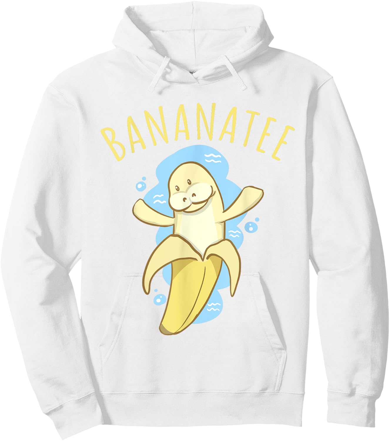 Bananatee Manatee Banana Dugong Pun Funny Fruit T Shirt Hoodie - Hoodie | White