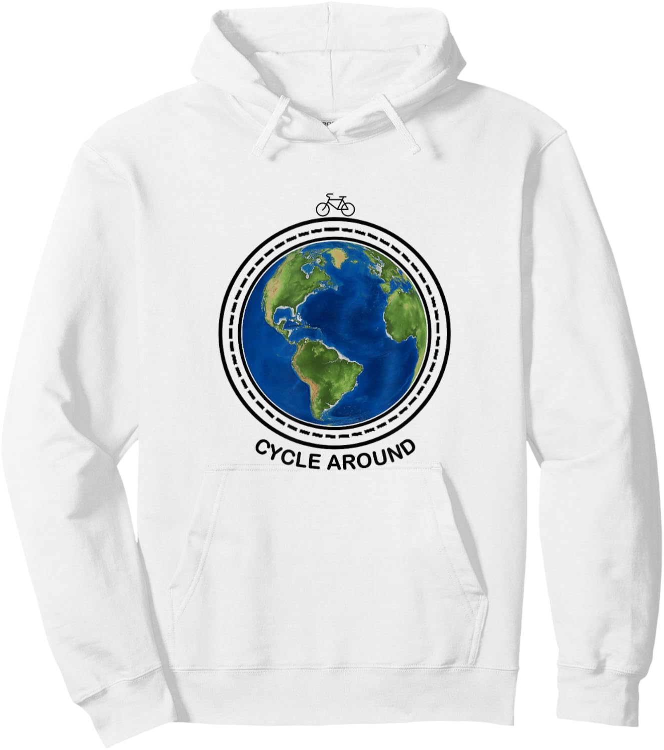 Symbolic Cycle Around Your World - Adventure Cycling Hoodie - Hoodie | White