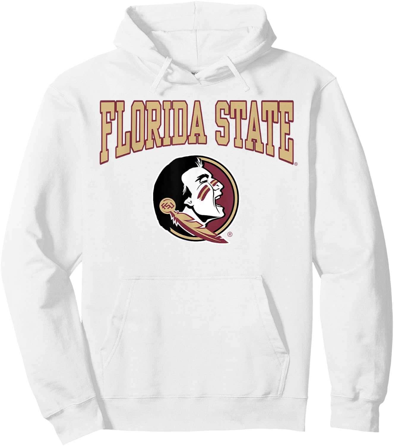 Florida State Seminoles Arch Logo Gray Officially Licensed Hoodie - Hoodie | White