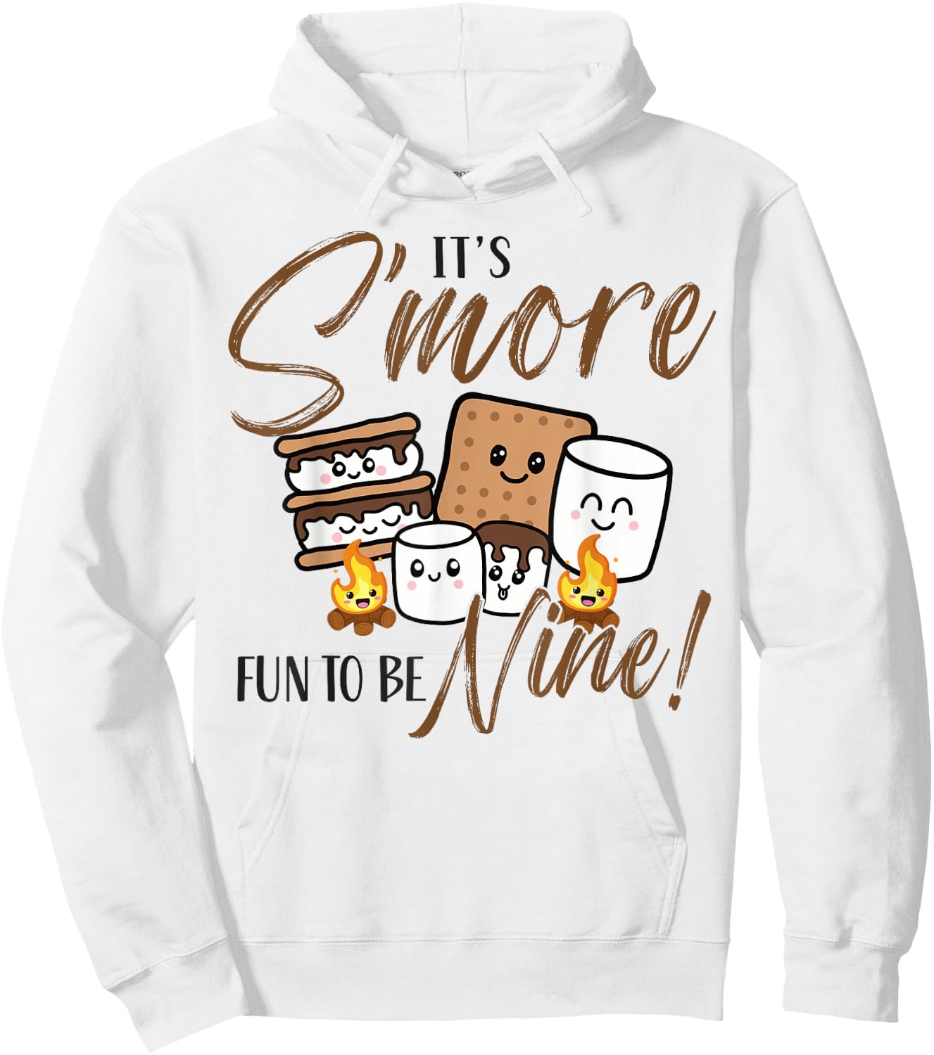 9th Birthday Campfire Marshmallow It's S'more Fun To Be Nine Hoodie - Hoodie | White