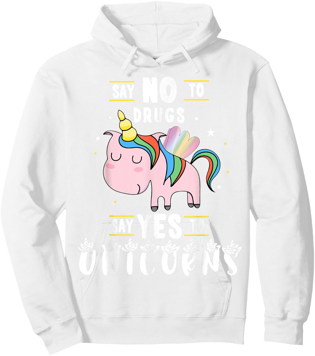 Red Ribbon Week Say No To Drugs Say Yes to Unicorns Gift Hoodie - Hoodie | White