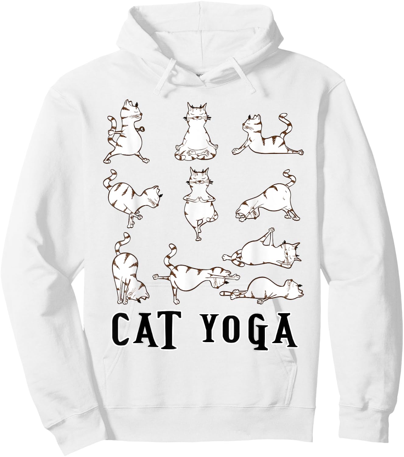 Fun Cat Yoga Gift T Shirt, Cute Family Gift, Lt Hoodie - Hoodie | White