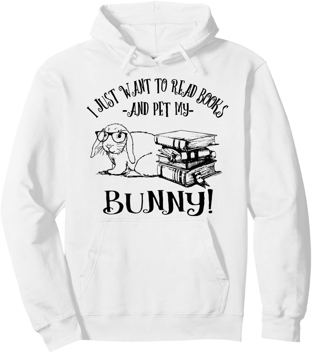 Girls Read Books Mini Holland Lop Bunny Rabbit Lover Hoodie - Hoodie | White