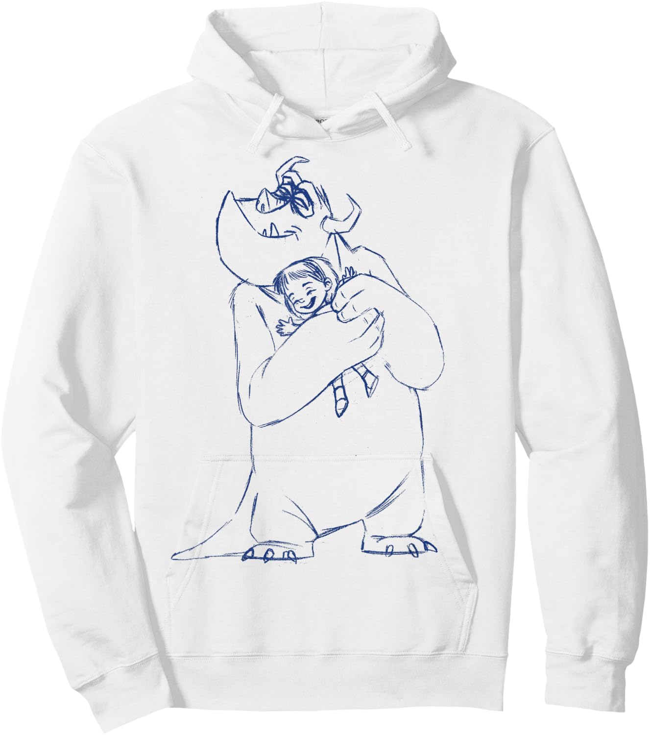 Disney Pixar Monsters, Inc. Mike & Boo Hug Fine Art Sketch Hoodie - Hoodie | White