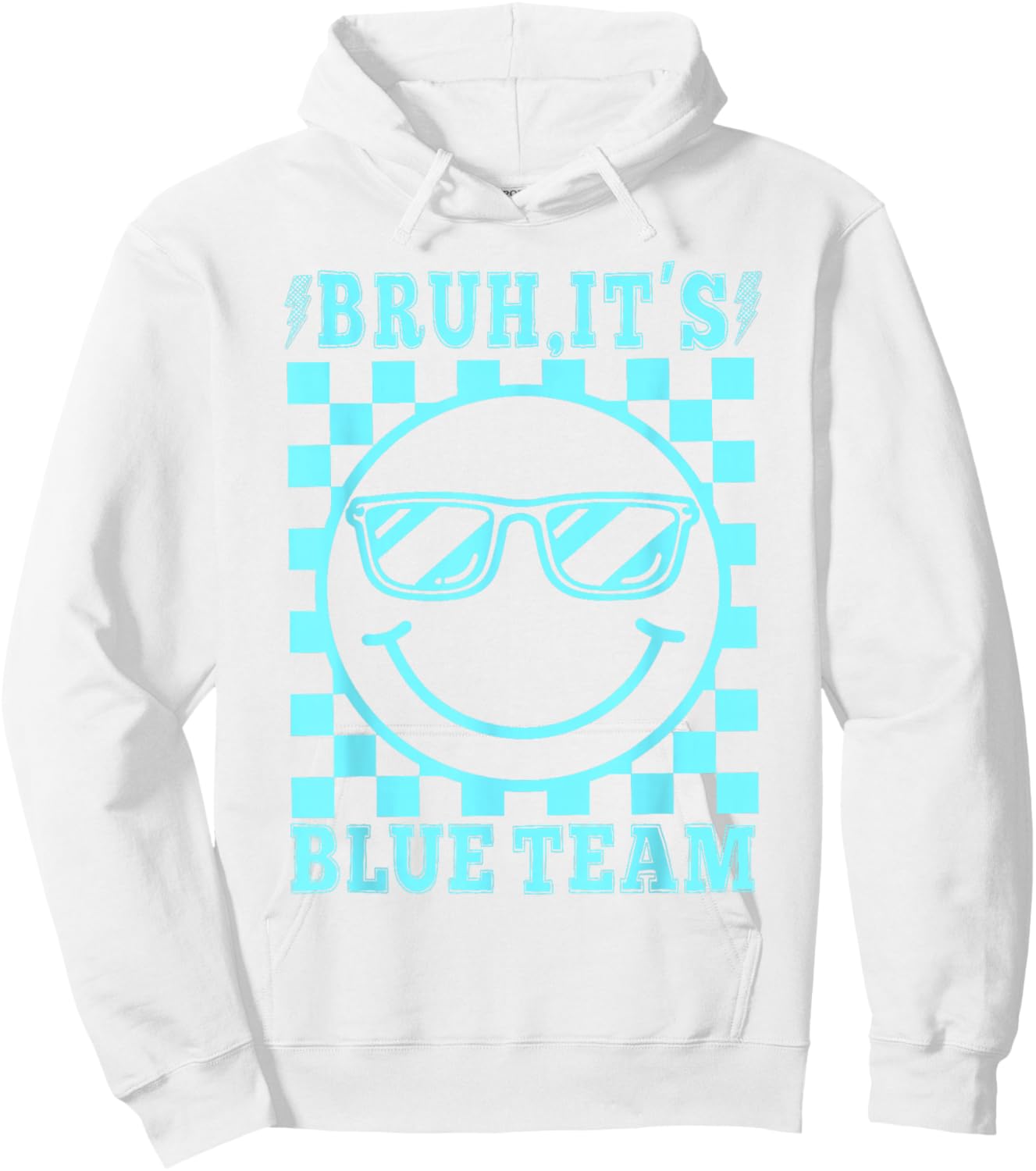 Cool Bruh It's Blue Team Field Day Field Trip Smile Face Hoodie - Hoodie | White