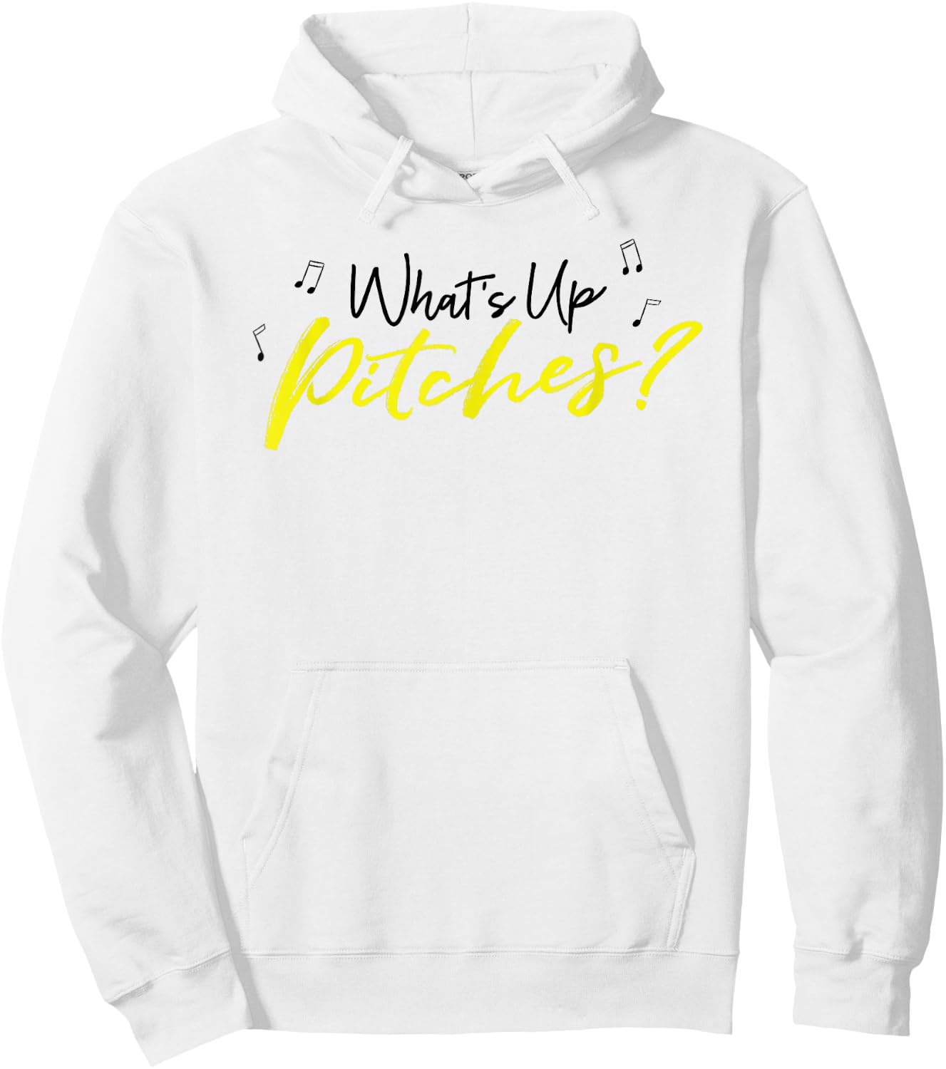 Pitch Perfect "What's Up Pitches?" Black & Yellow Hoodie - Hoodie | White
