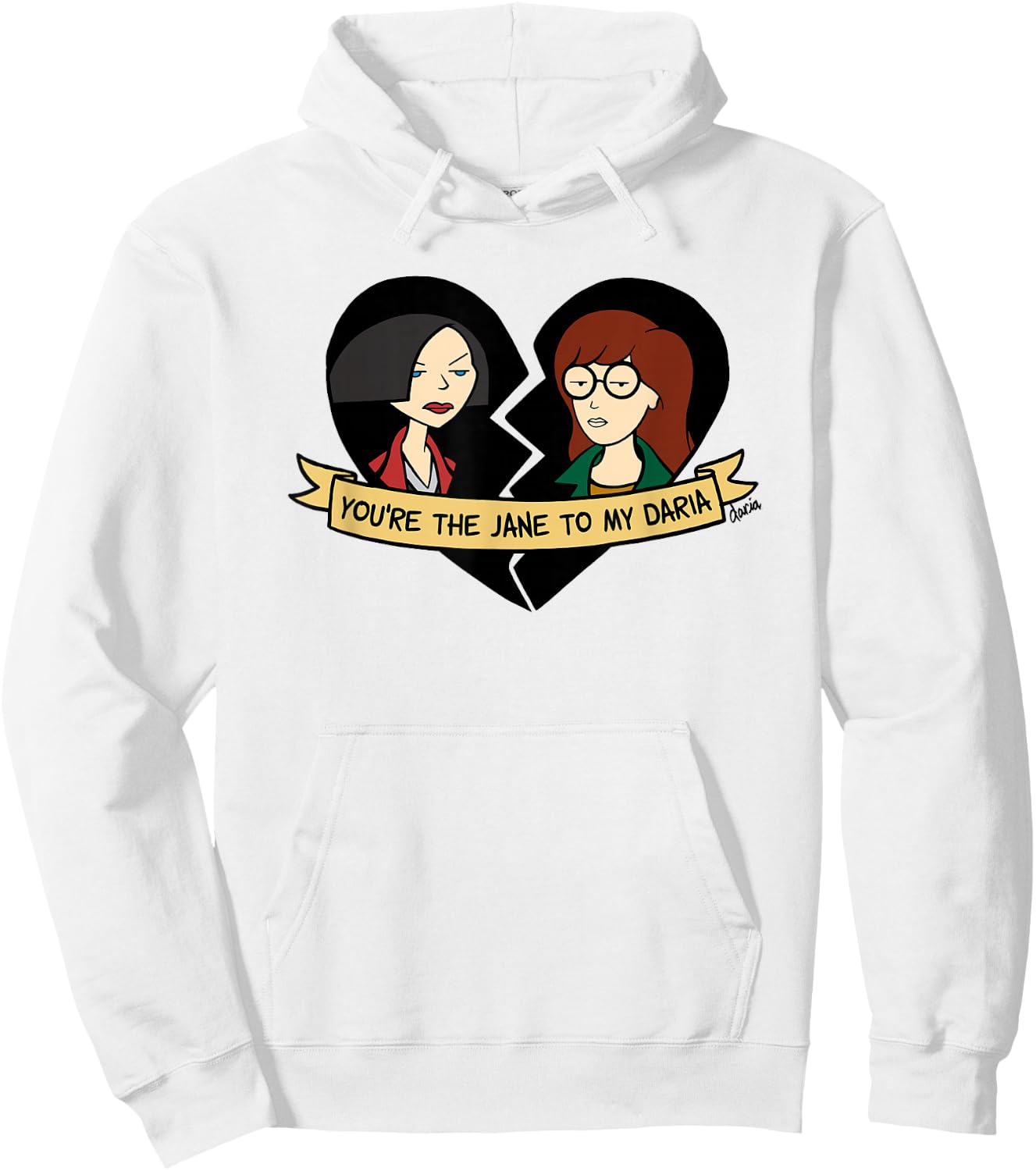 Daria The Jane To My Daria Graphic Hoodie - Hoodie | White