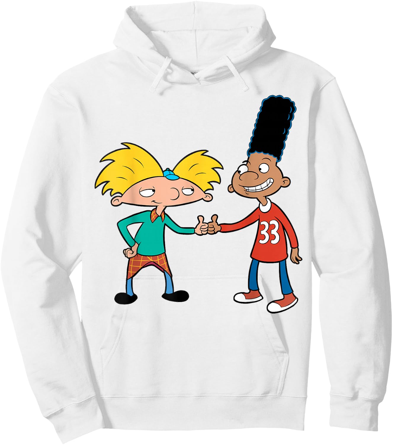 Nickelodeon Hey Arnold Gerald and Arnold Thumbs Up Hoodie - Hoodie | White