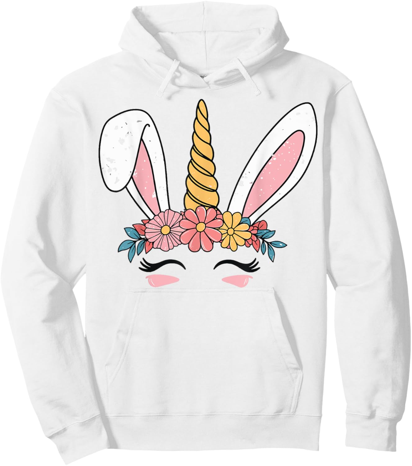 Unicorn Easter Head Hoodie - Hoodie | White