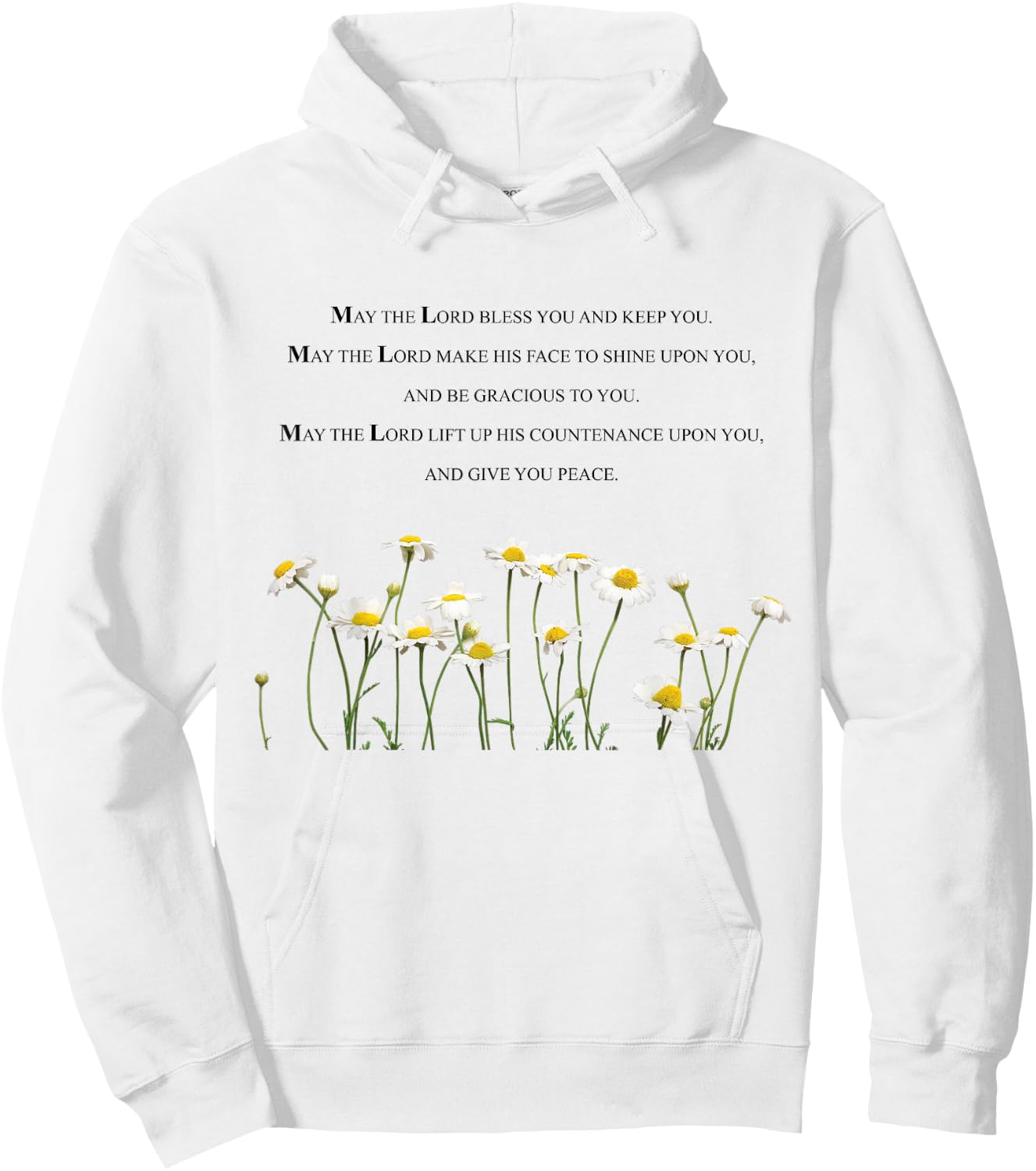 Encouraging, "May the Lord Bless you and keep you" Hoodie - Hoodie | White