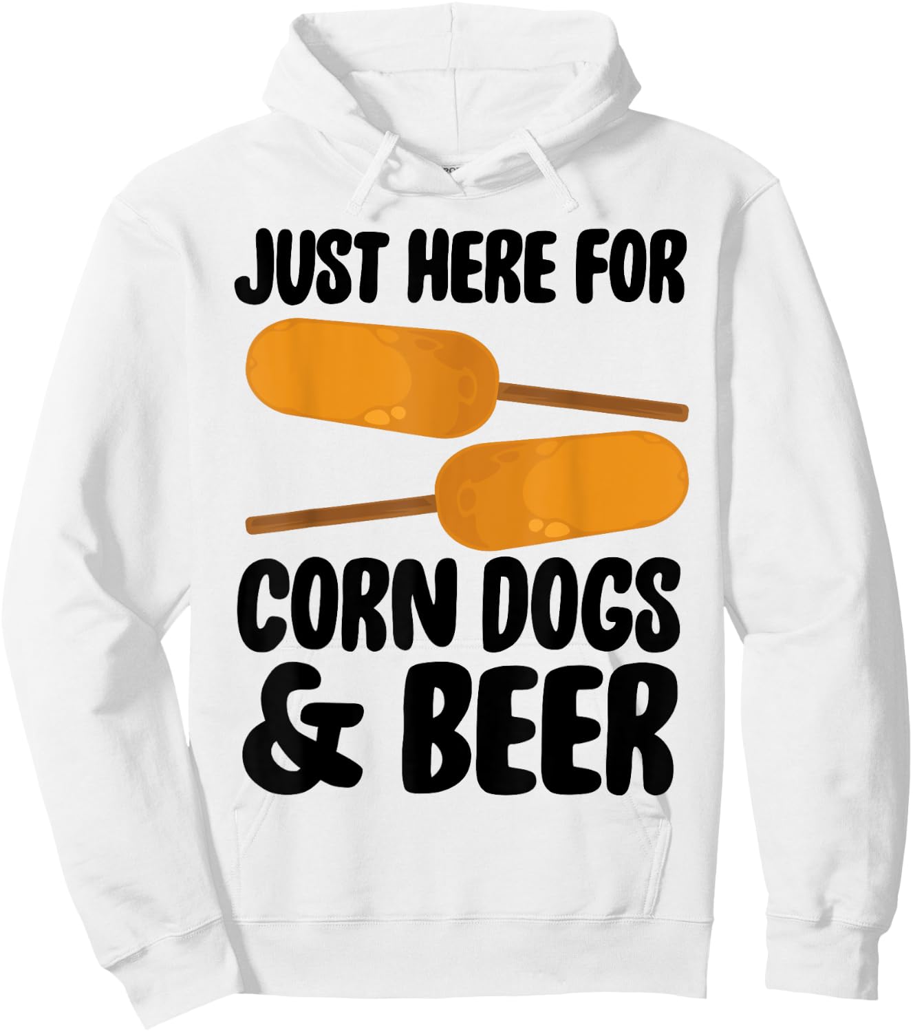 Corndog Costume Just Here For Corn Dogs & Beer Hoodie - Hoodie | White