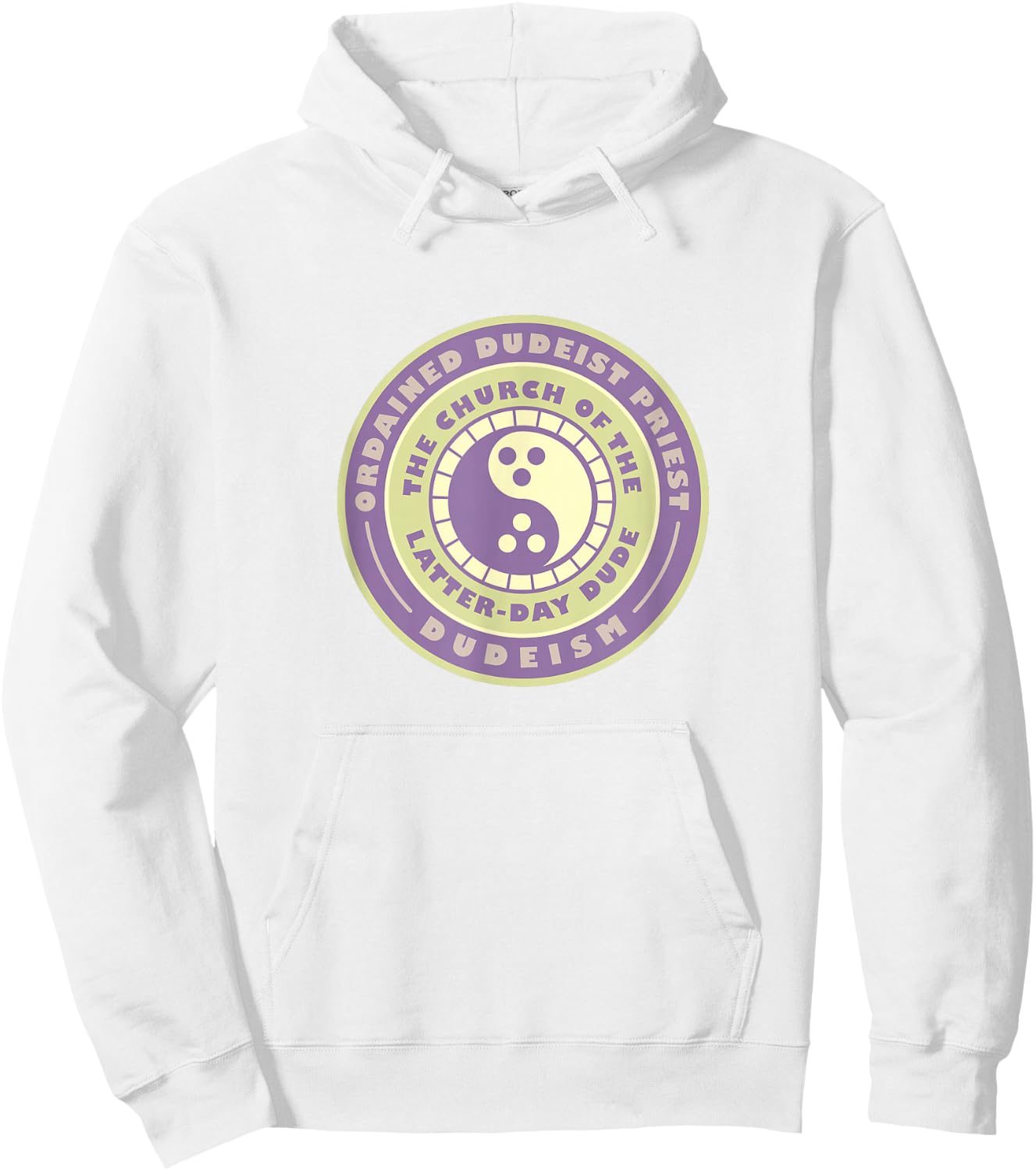 Ordained Dudeist Priest Emblem Shirt Hoodie - Hoodie | White