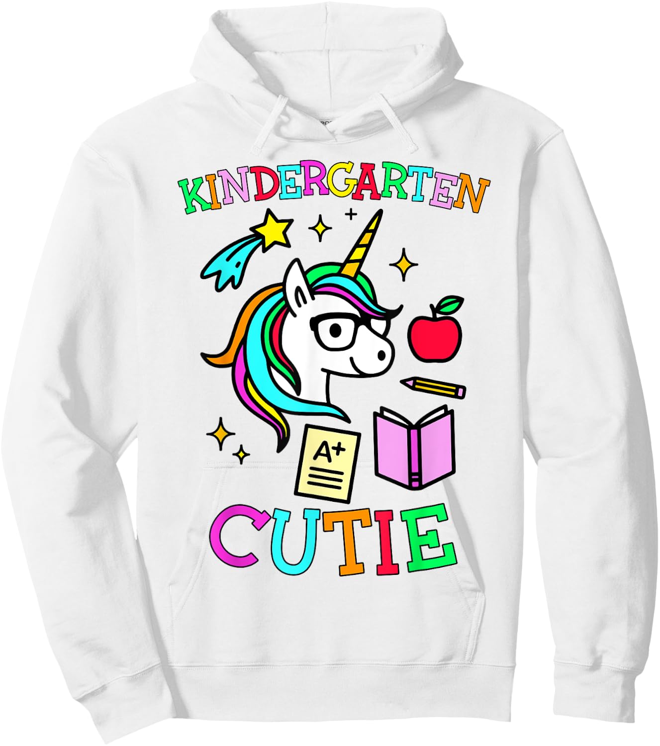 Kindergarten Cutie Unicorn Kindergarten Girl Gift Hoodie - Hoodie | White