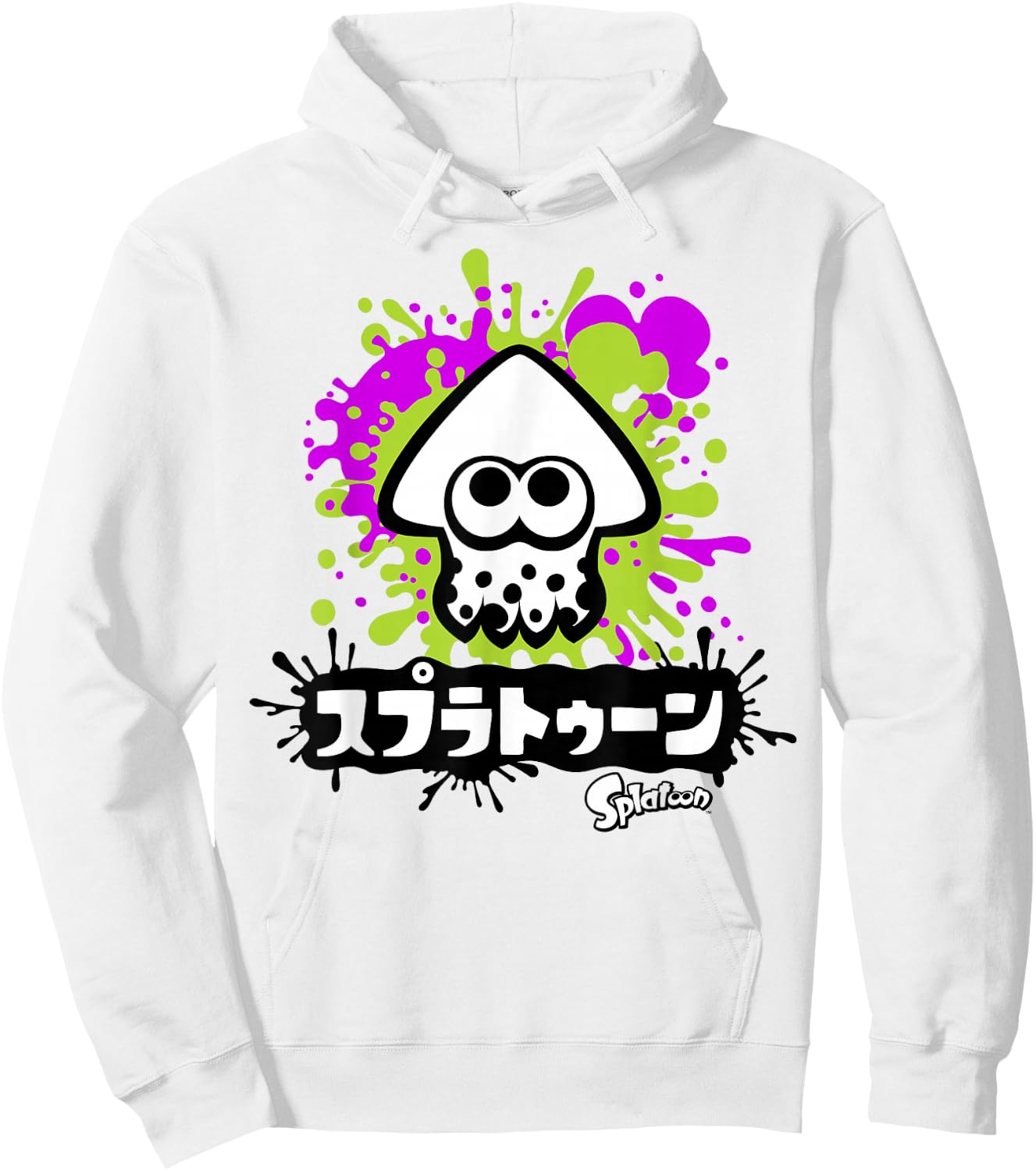 Nintendo Splatoon Inkling Text Splatter Graphic Hoodie - Hoodie | White
