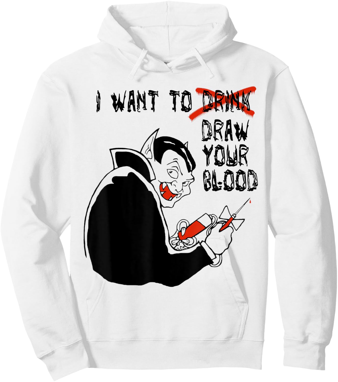 Halloween Vampire Funny Shirt for Phlebotomists Hoodie - Hoodie | White