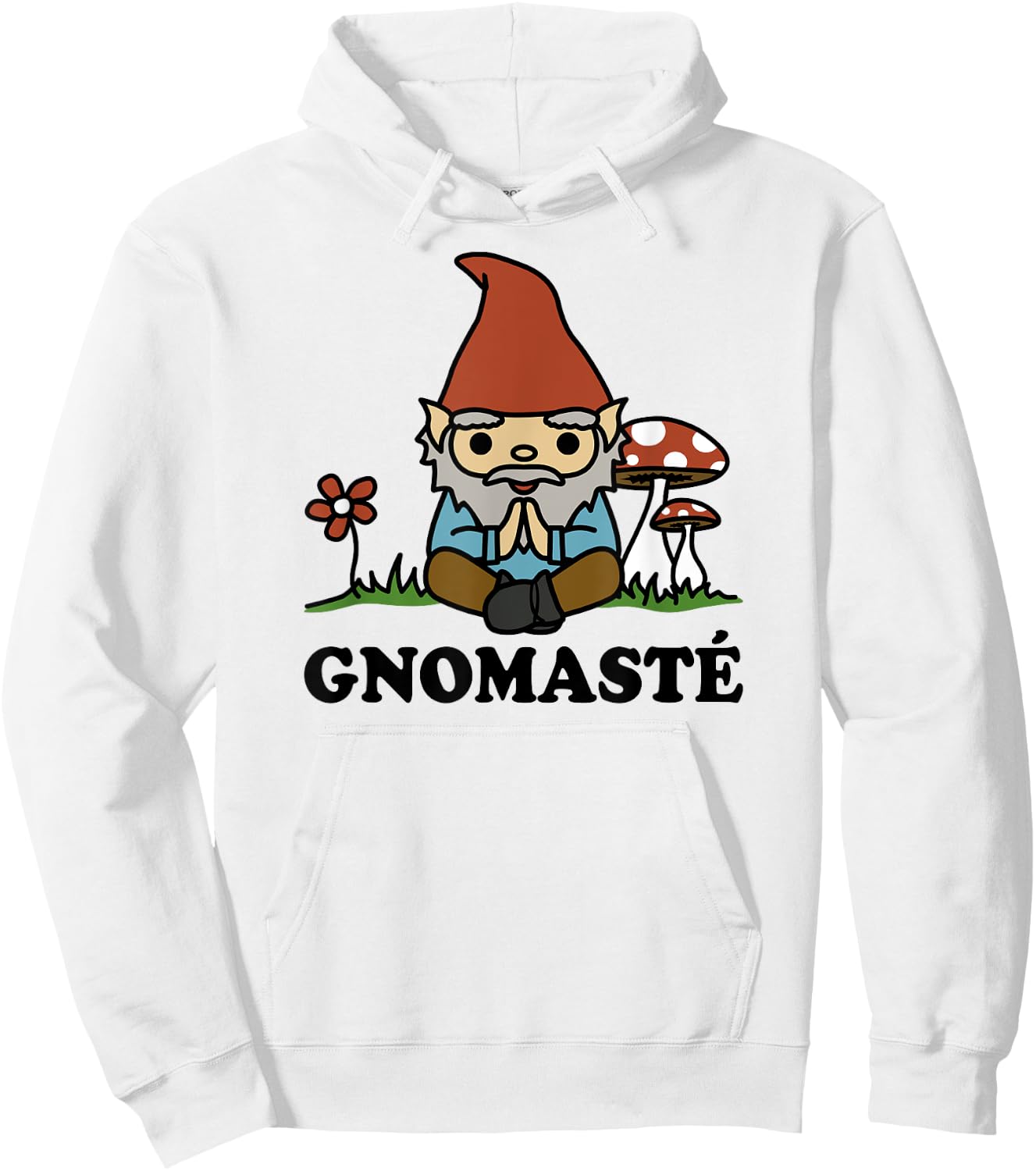 Gnomaste Cute Meditating Gnome Funny Yoga Hoodie - Hoodie | White