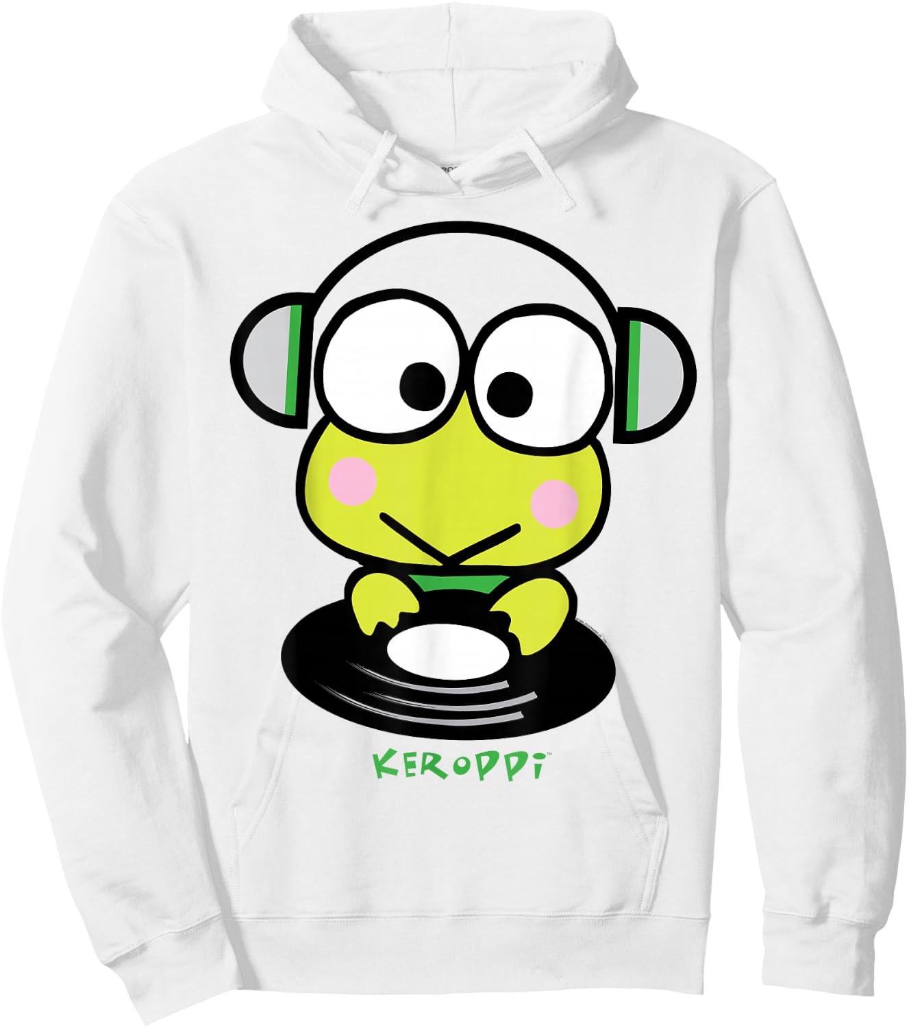 Keroppi DJ Record Spin Shirt Hoodie - Hoodie | White