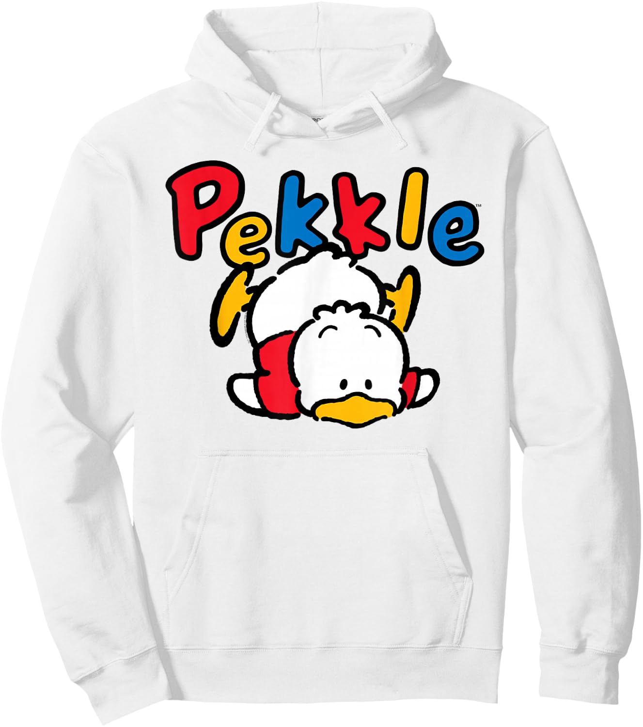 Sanrio Pekkle Backside Logo Shirt Hoodie - Hoodie | White