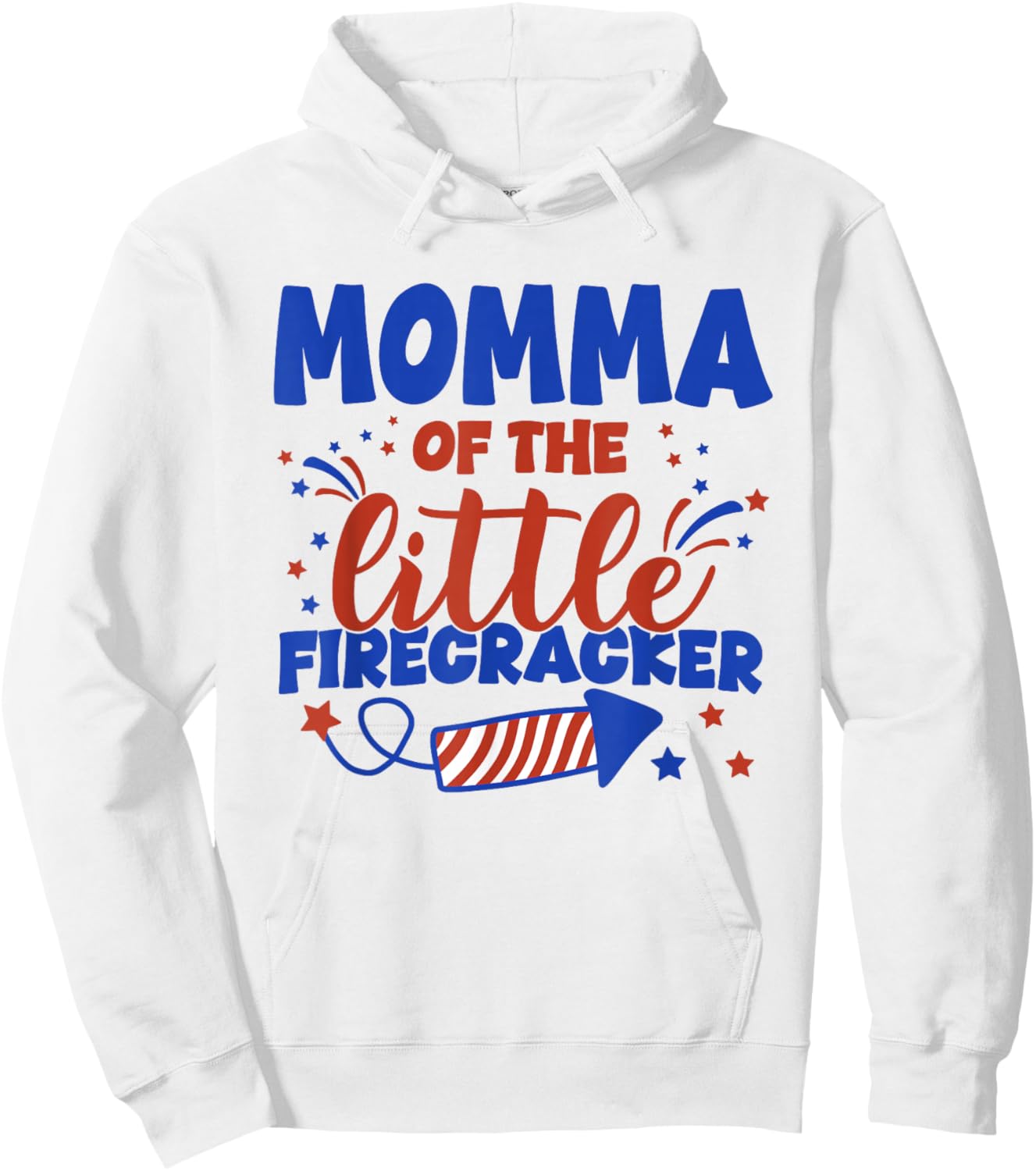 Momma of The Little Firecracker Fourth of July Birthday Hoodie - Hoodie | White