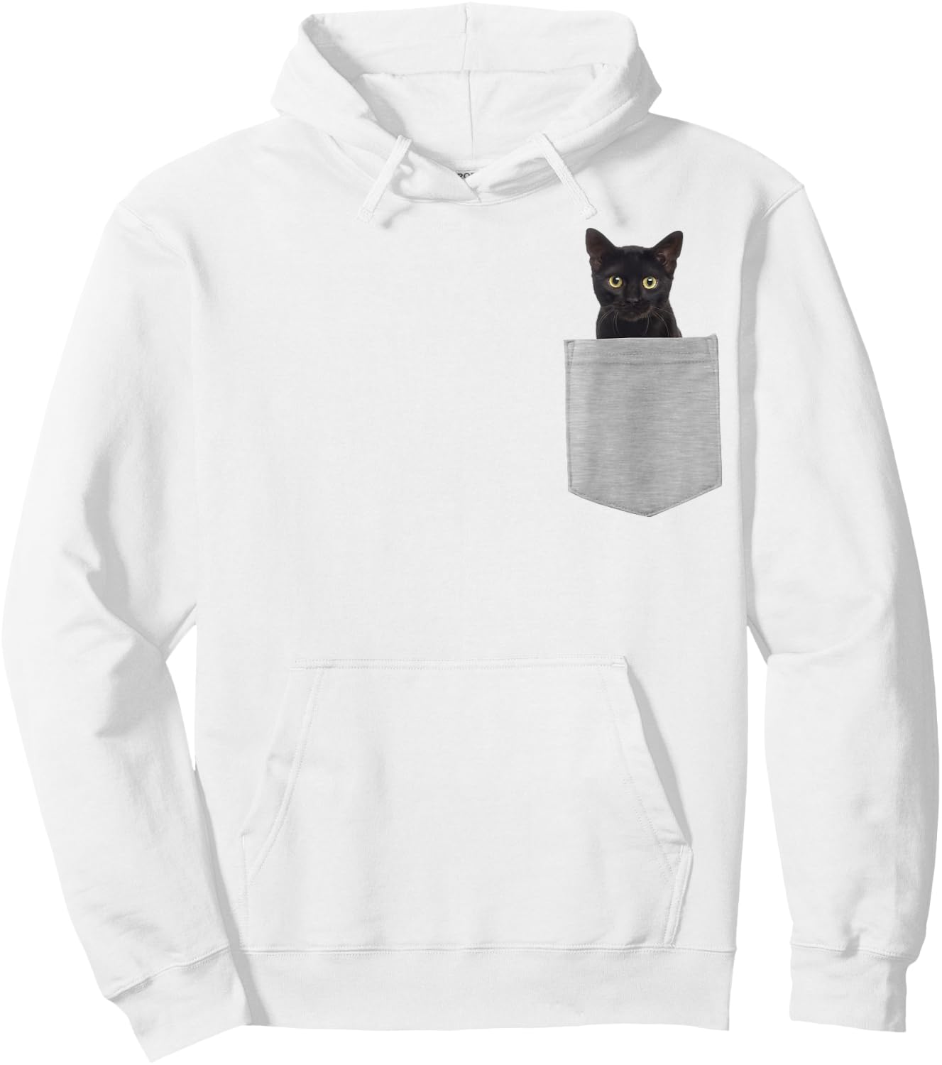 Animal in Your Pocket Black Cat Hoodie - Hoodie | White