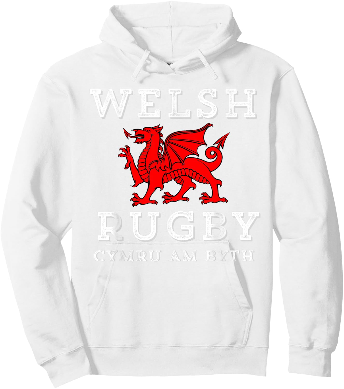 Cymru Am Byth Welsh Rugby Wales Forever Dragon Hoodie - Hoodie | White
