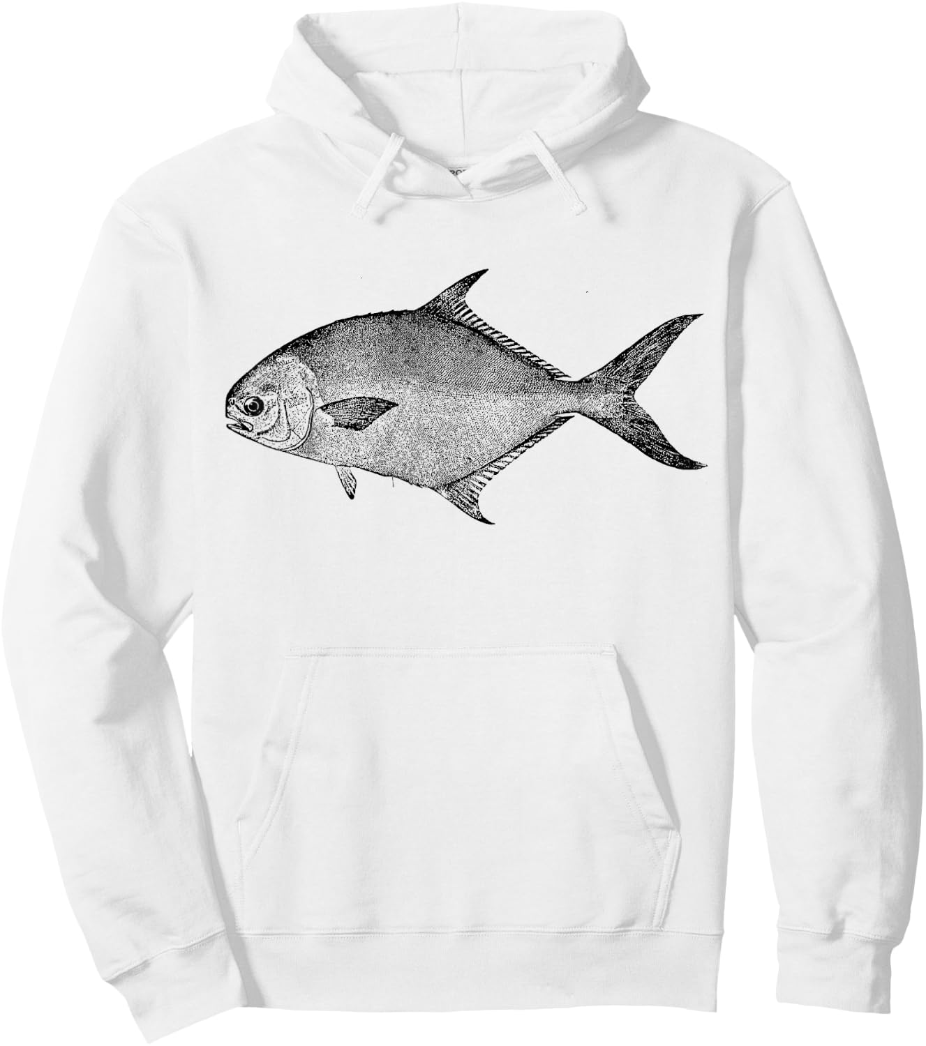Pompano Retro Pompano Fish Hoodie - Hoodie | White