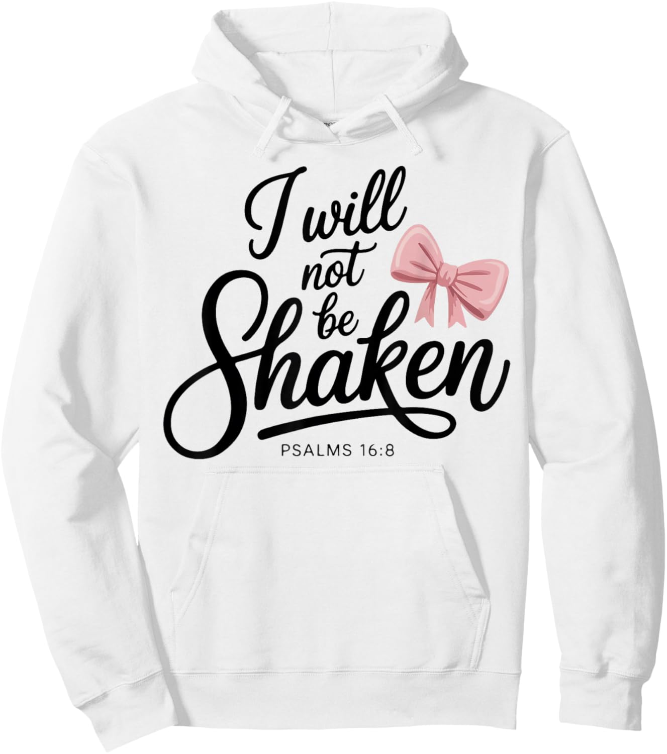 Cute Jesus I Will Not Be Shaken Bow Christian Girl Teen Hoodie - Hoodie | White