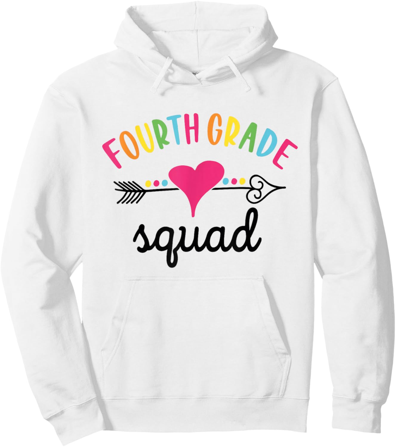 Fourth Grade Squad Girls Boys Teacher Team Hoodie - Hoodie | White